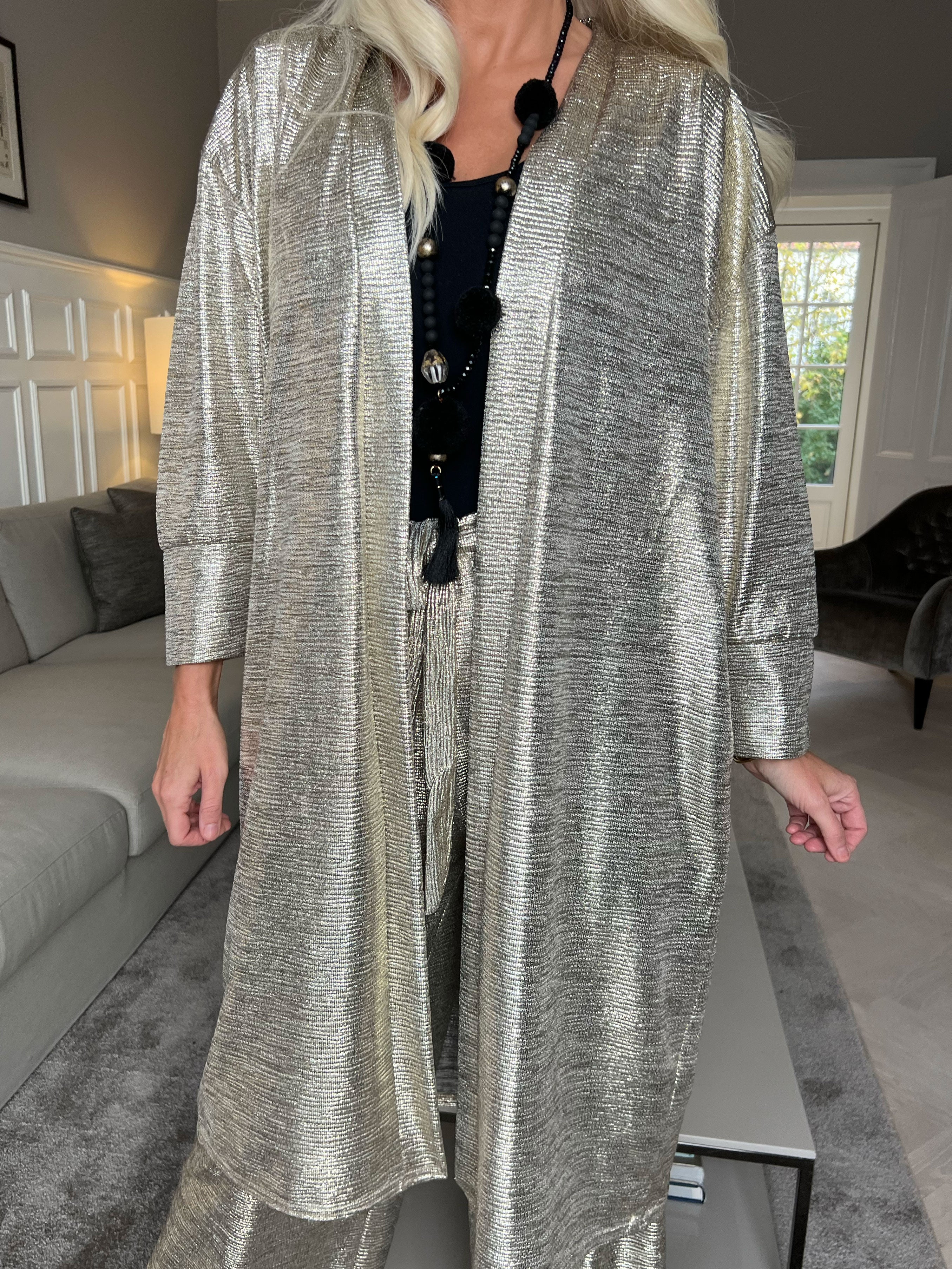 Jayda - Fin cardigan i shiny stof