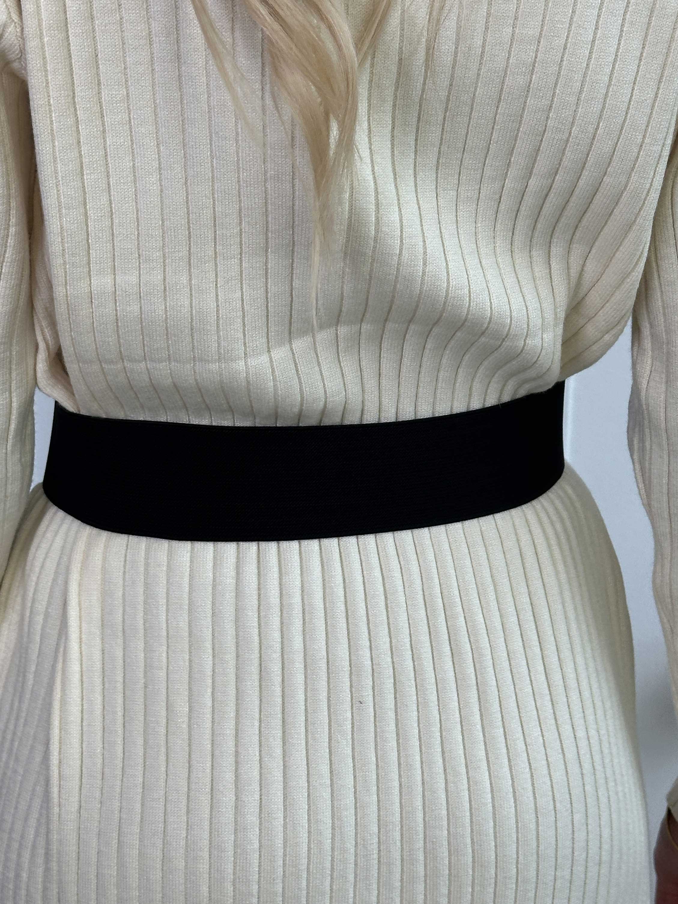 Jorid - Taljebælte i elastik med stort guld spænde