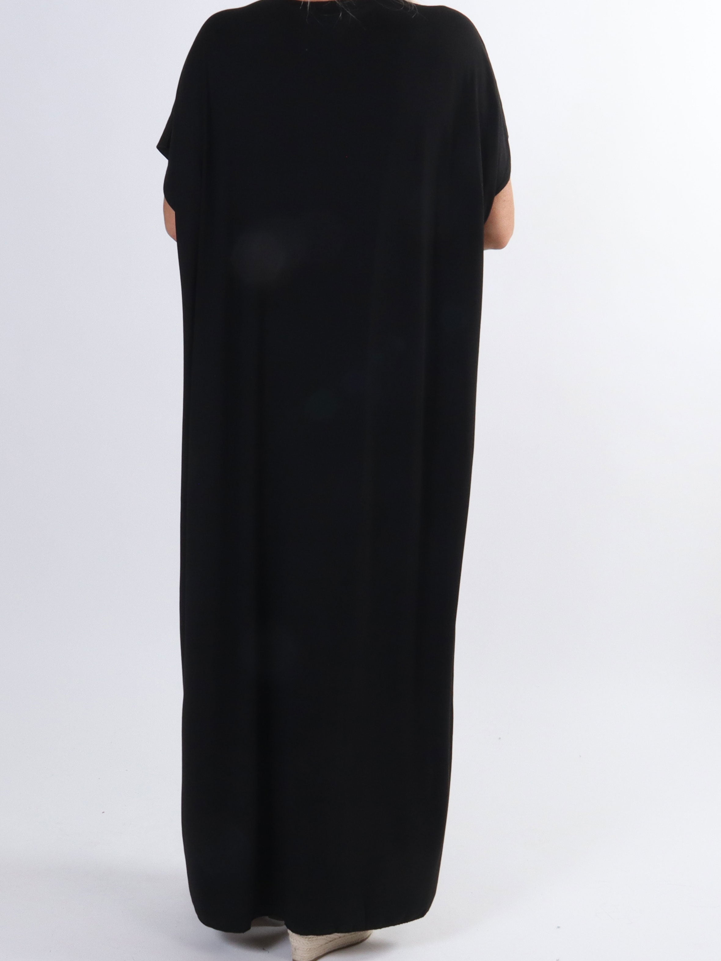 Kirsa Plain Long - Lang plus size kjole i blødt stof