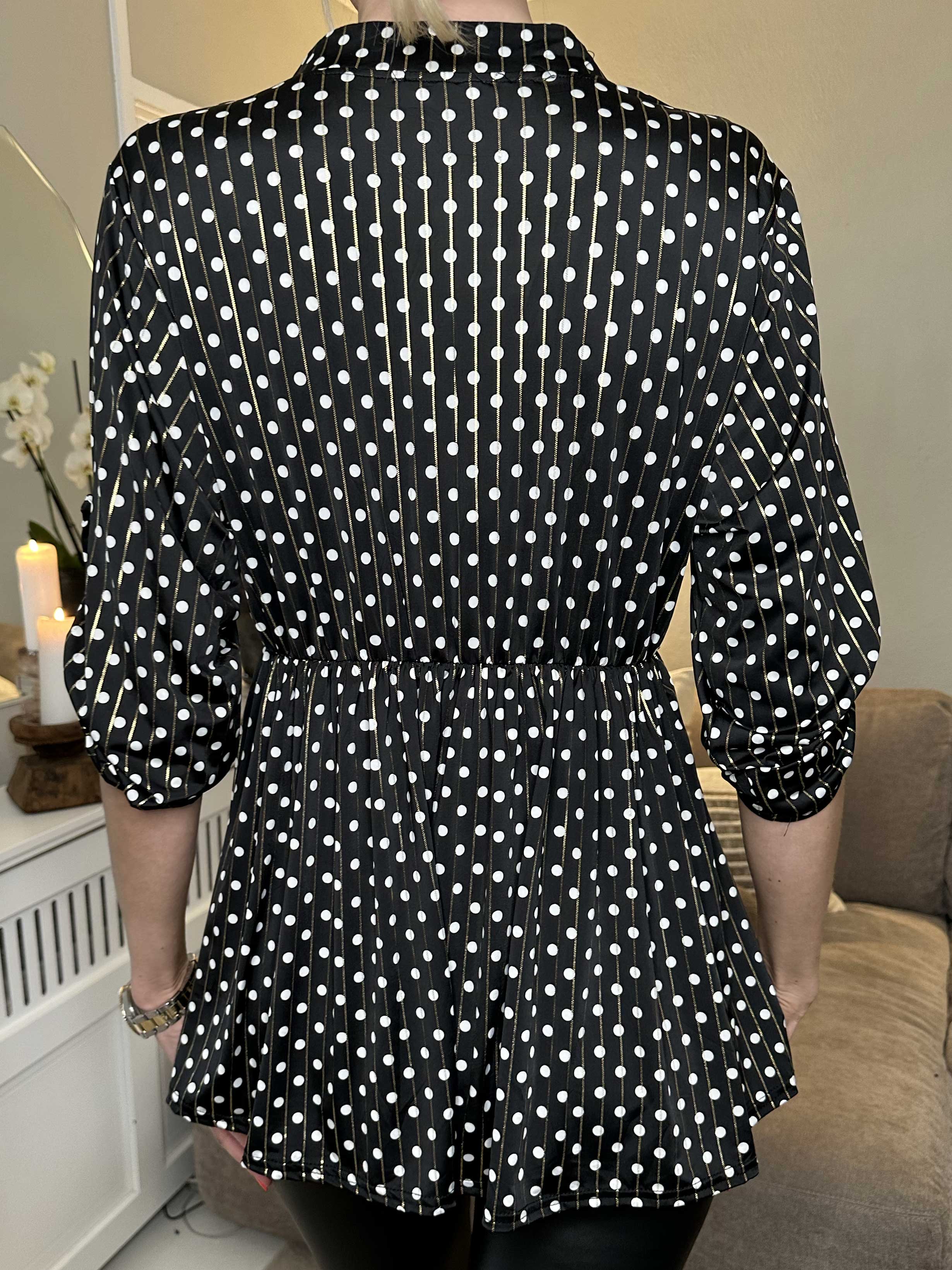 Katja Dot - Elastisk tunika med prikker og elastik i taljen