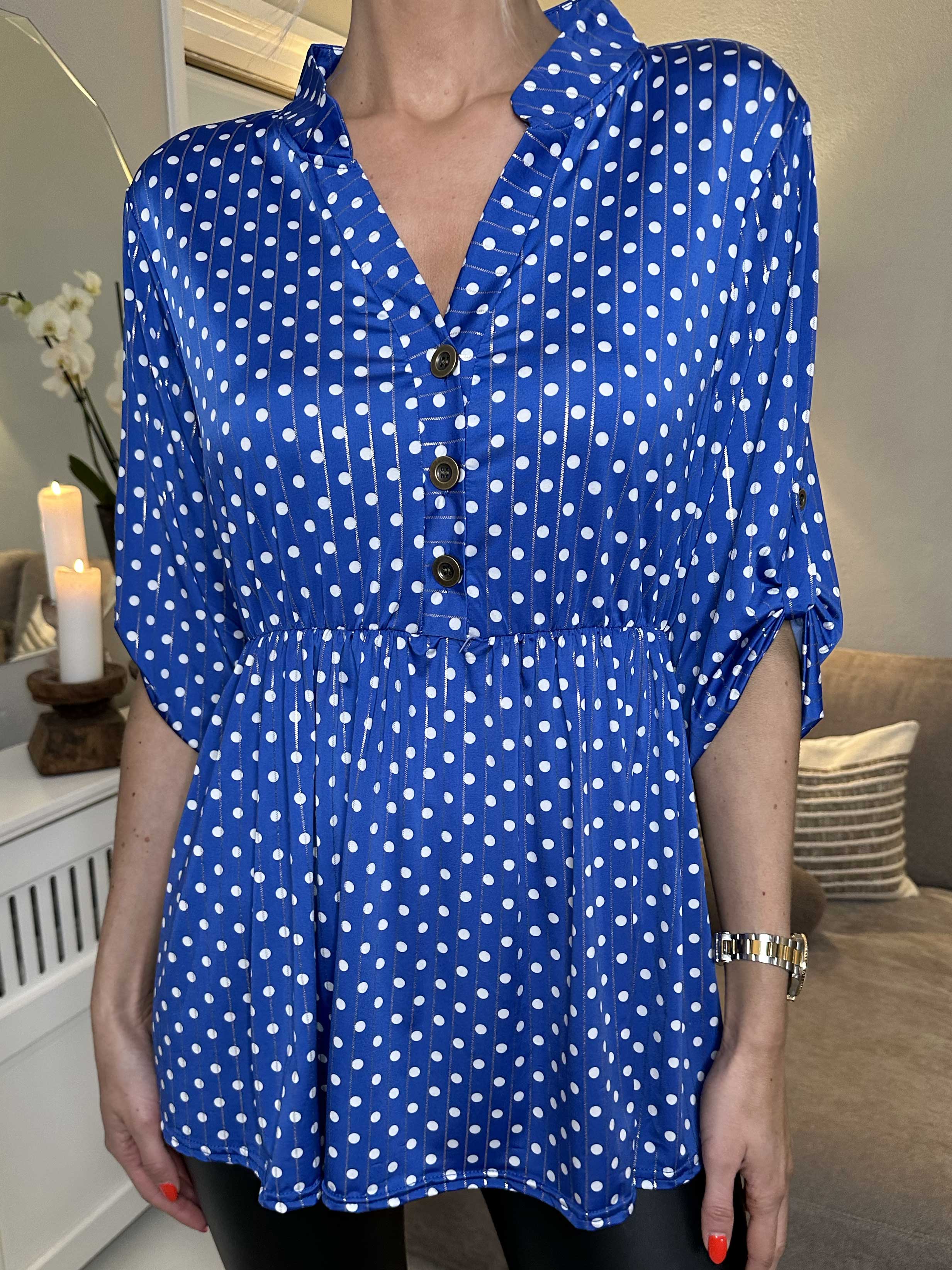 Katja Dot - Elastisk tunika med prikker og elastik i taljen