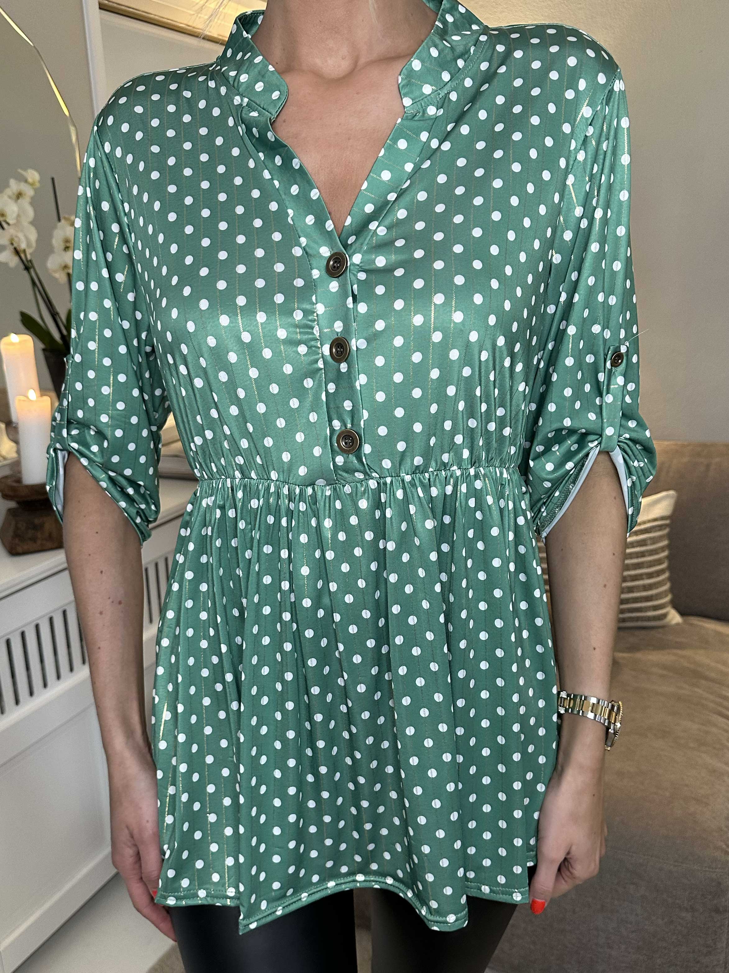 Katja Dot - Elastisk tunika med prikker og elastik i taljen