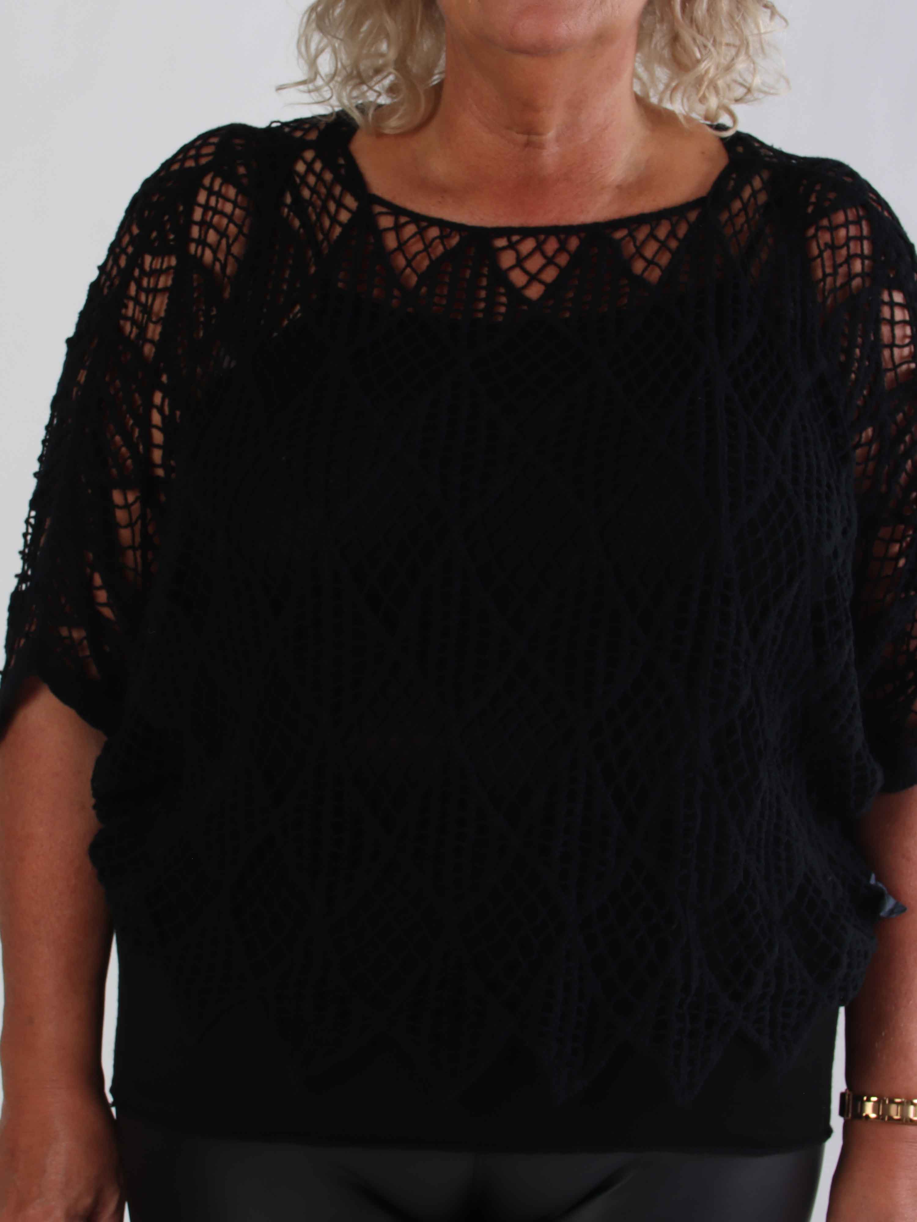 Kari - Hæklet plus size tunika med top i bomuld