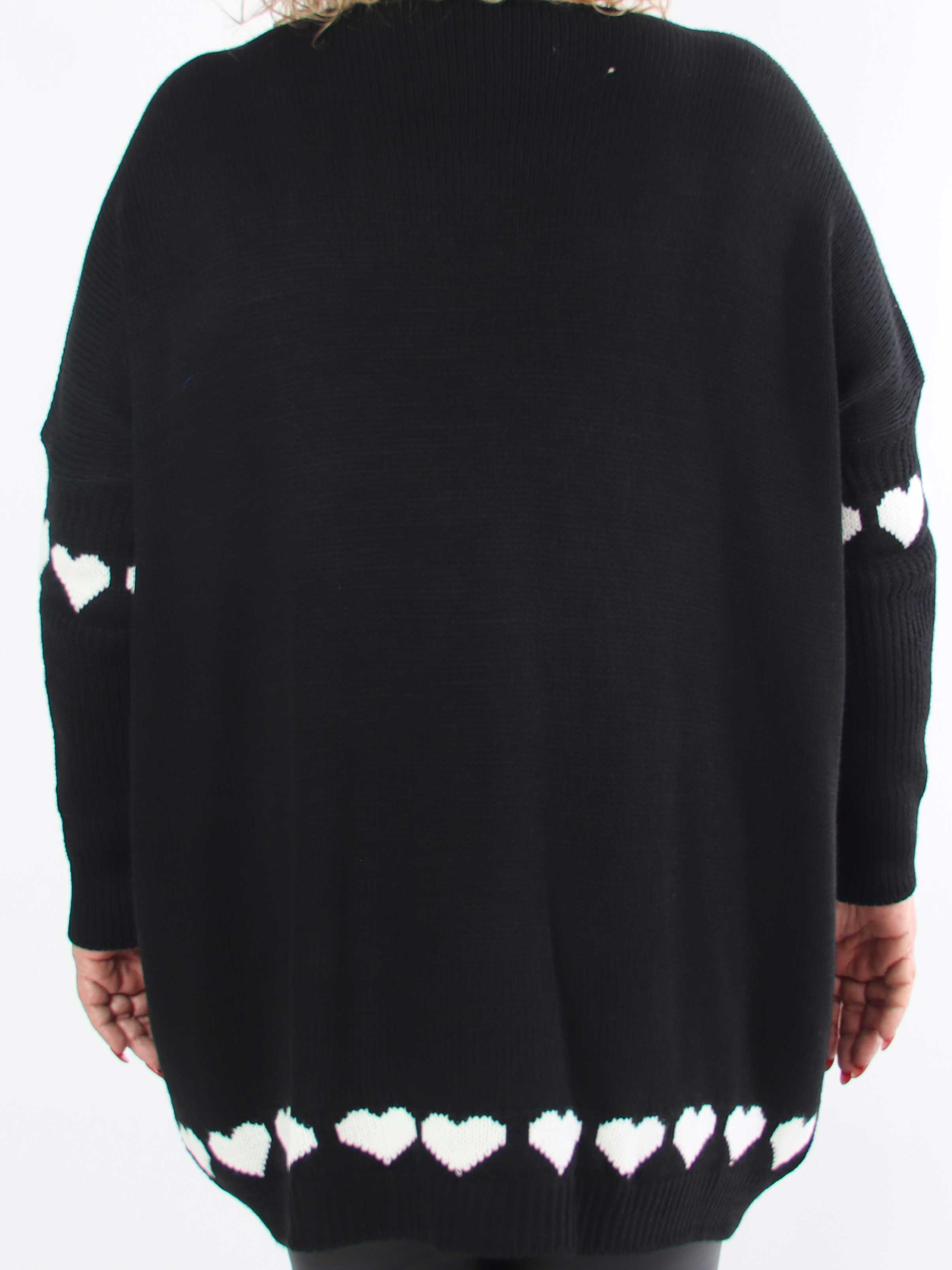 Katerina - Plus size strik med søde hjertedetaljer