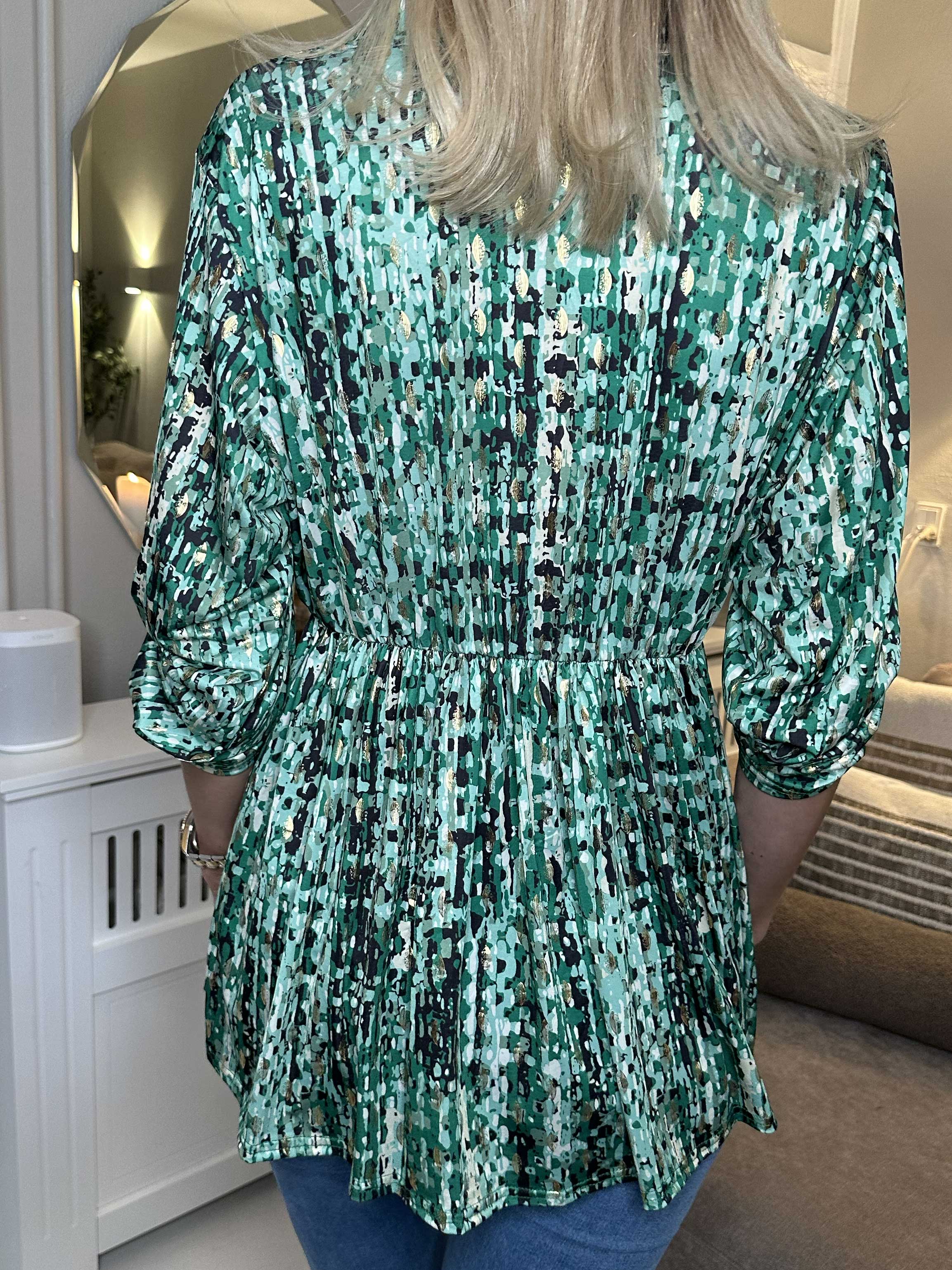 Katja Pattern - Elastisk mønstret tunika med elastik i taljen