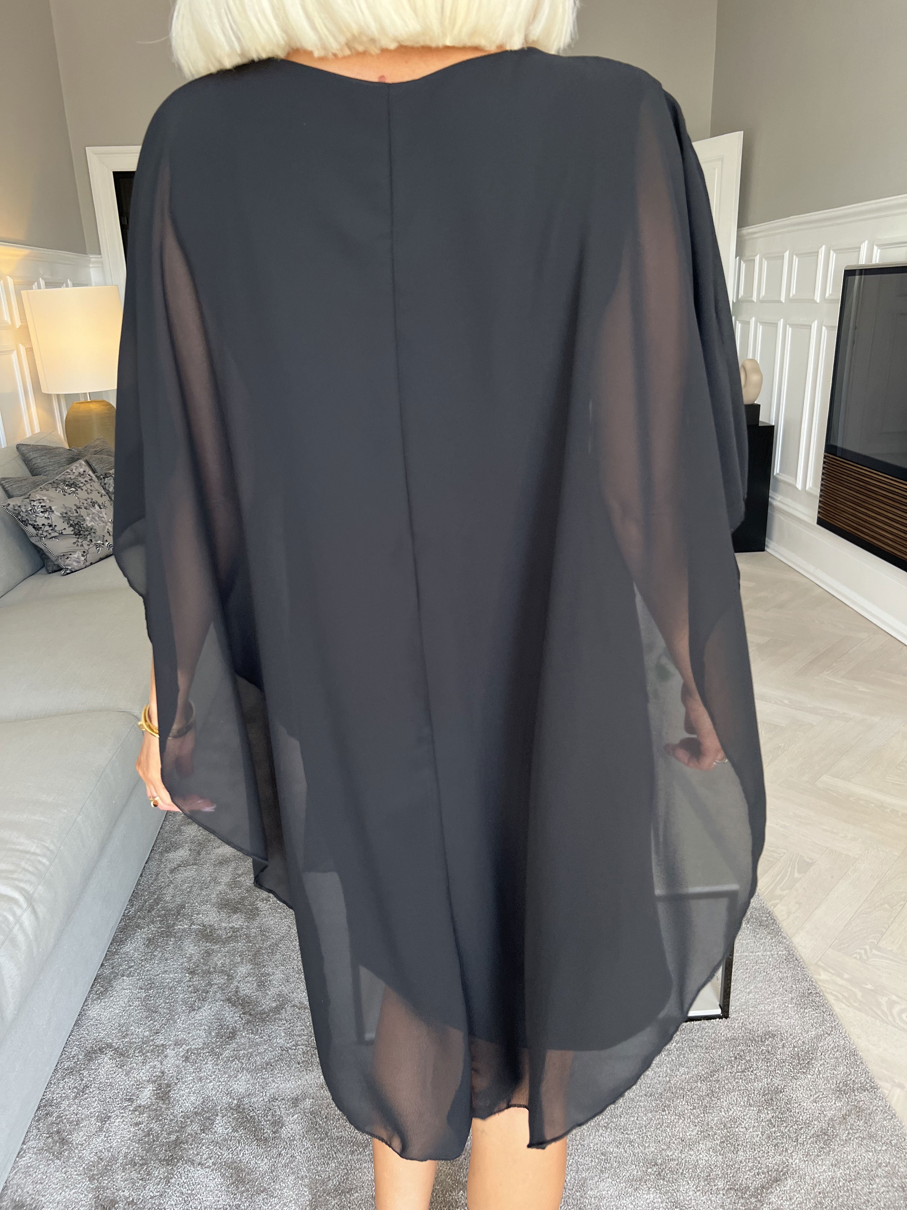 Kenya Crystal - Tunikakjole med chiffonlag og similisten