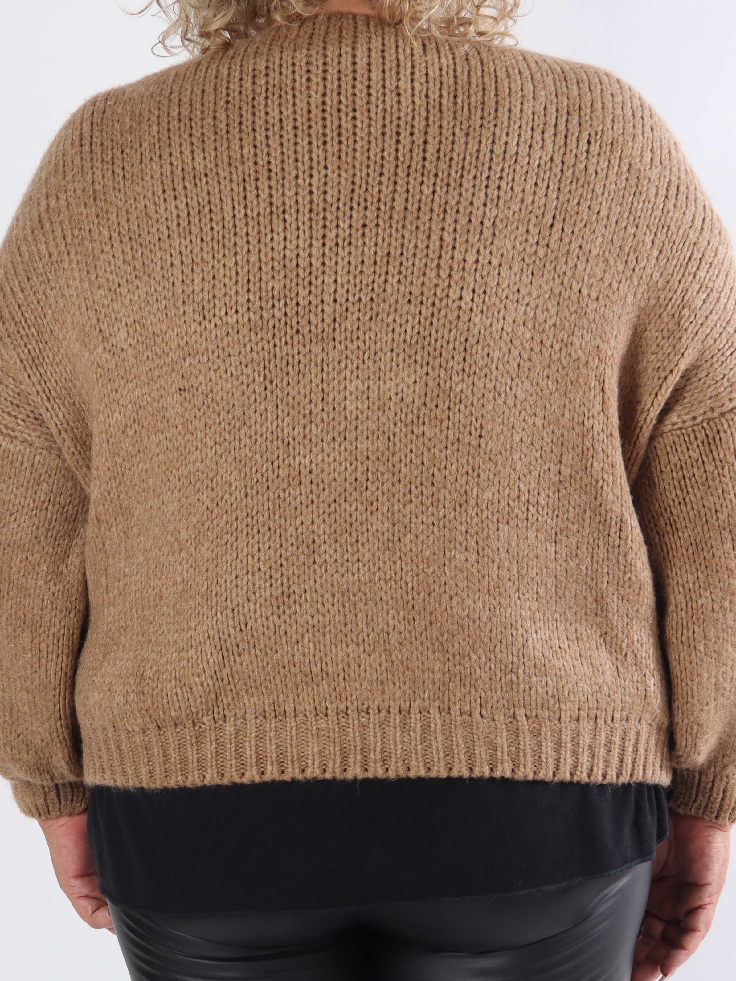 Kimberly - Sød plus size strikcardigan med sløjfer