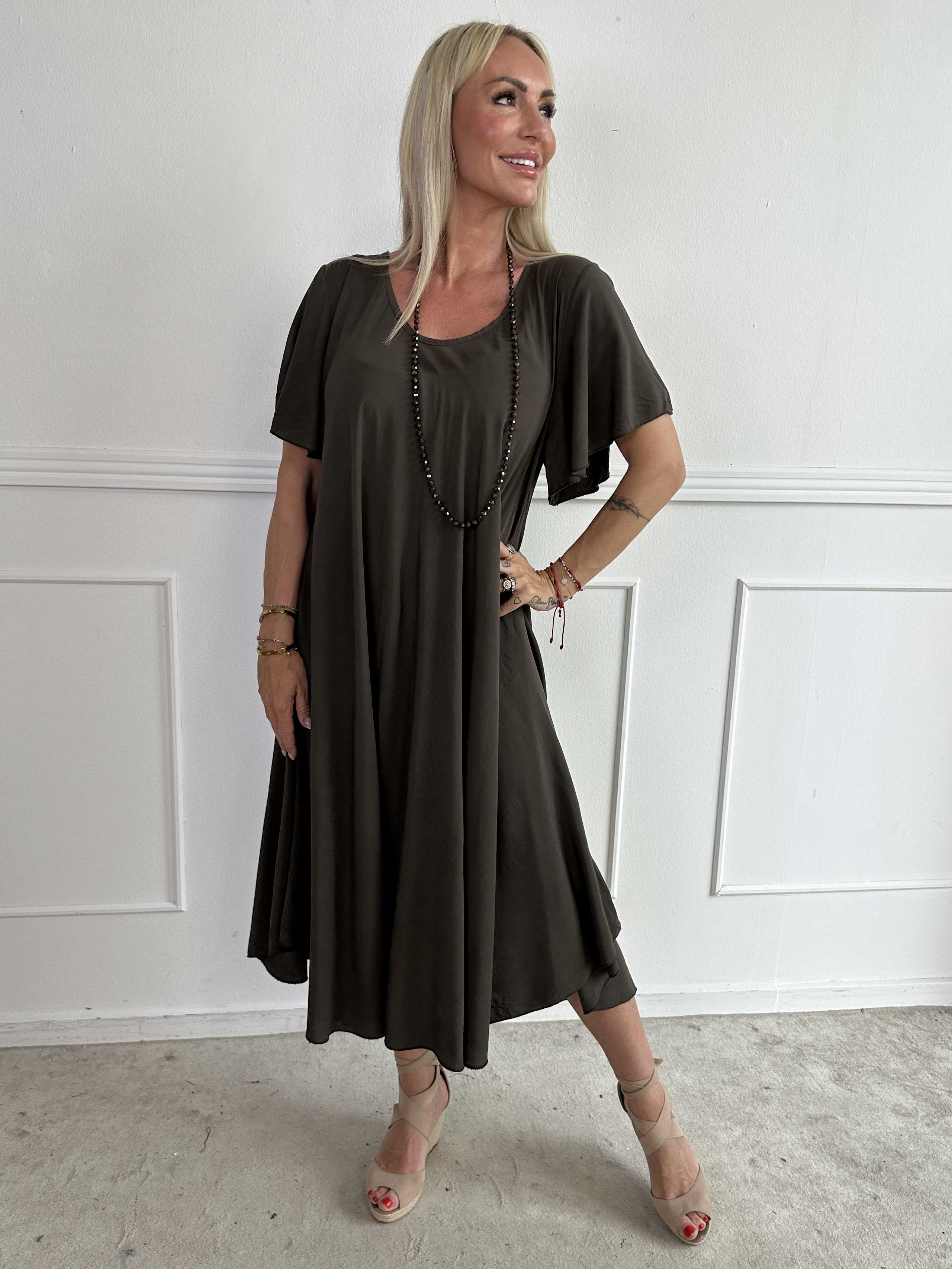 Laneira - Lang kjole i viskose og a-facon