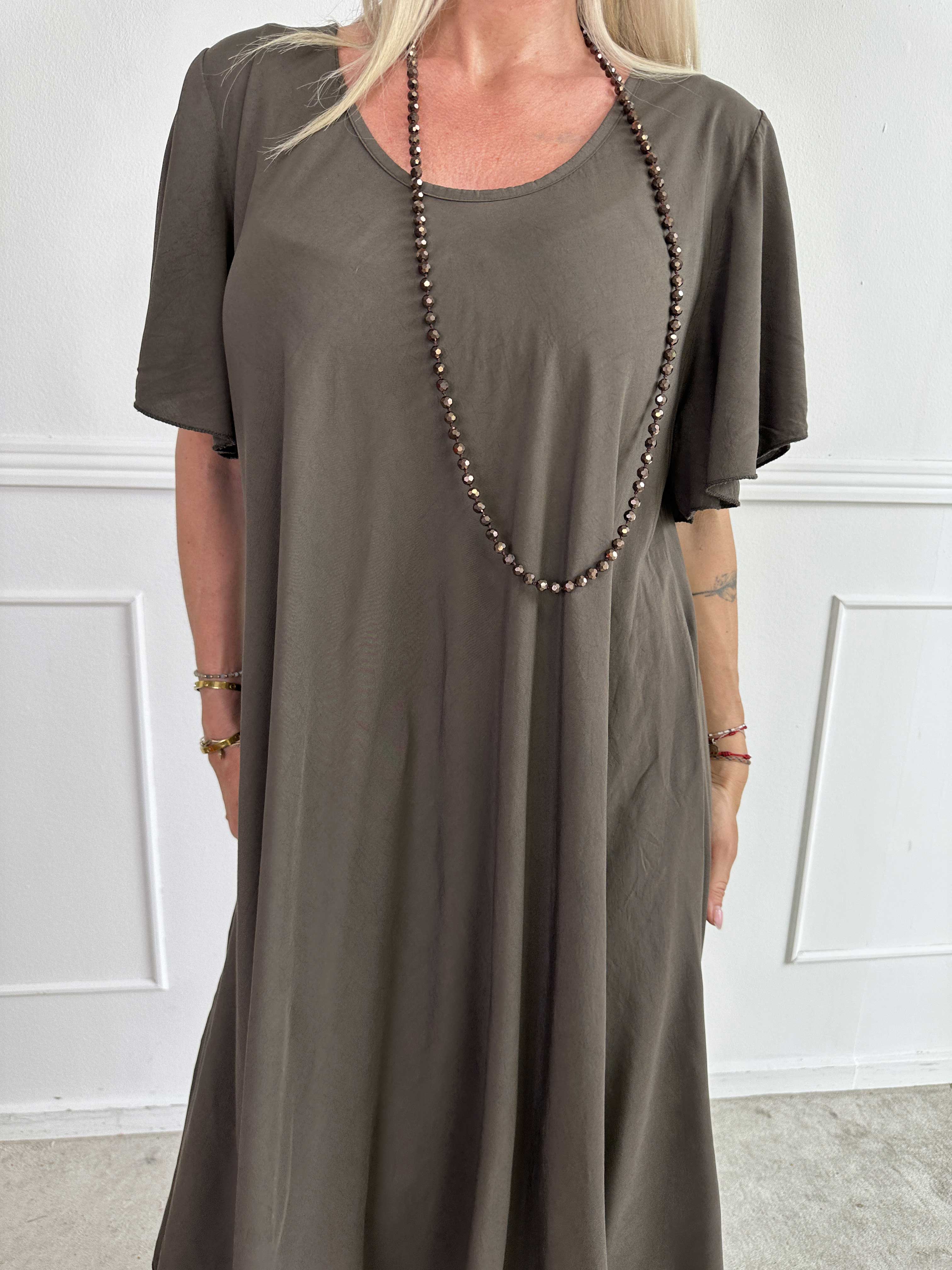 Laneira - Lang kjole i viskose og a-facon