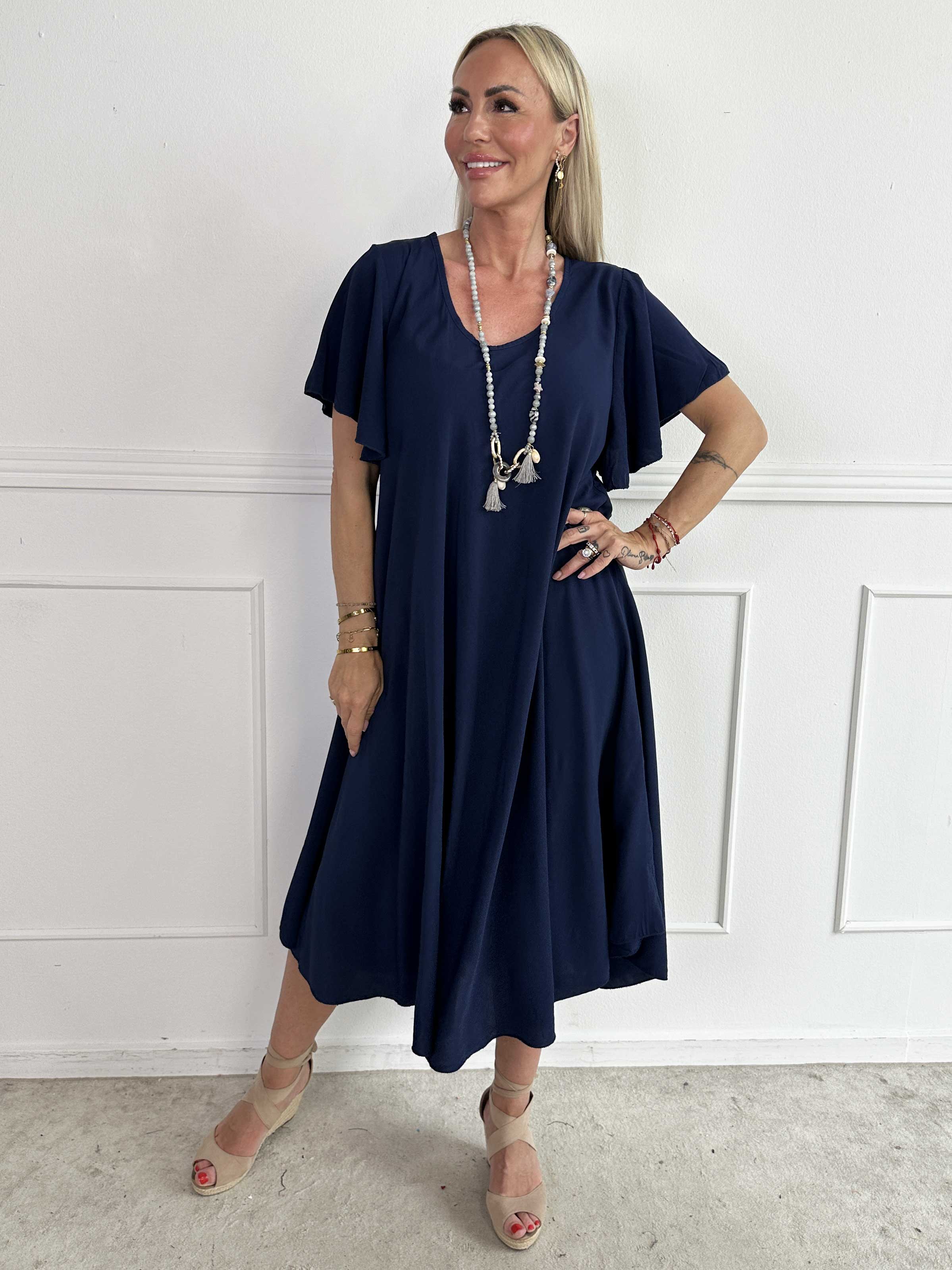 Laneira - Lang kjole i viskose og a-facon