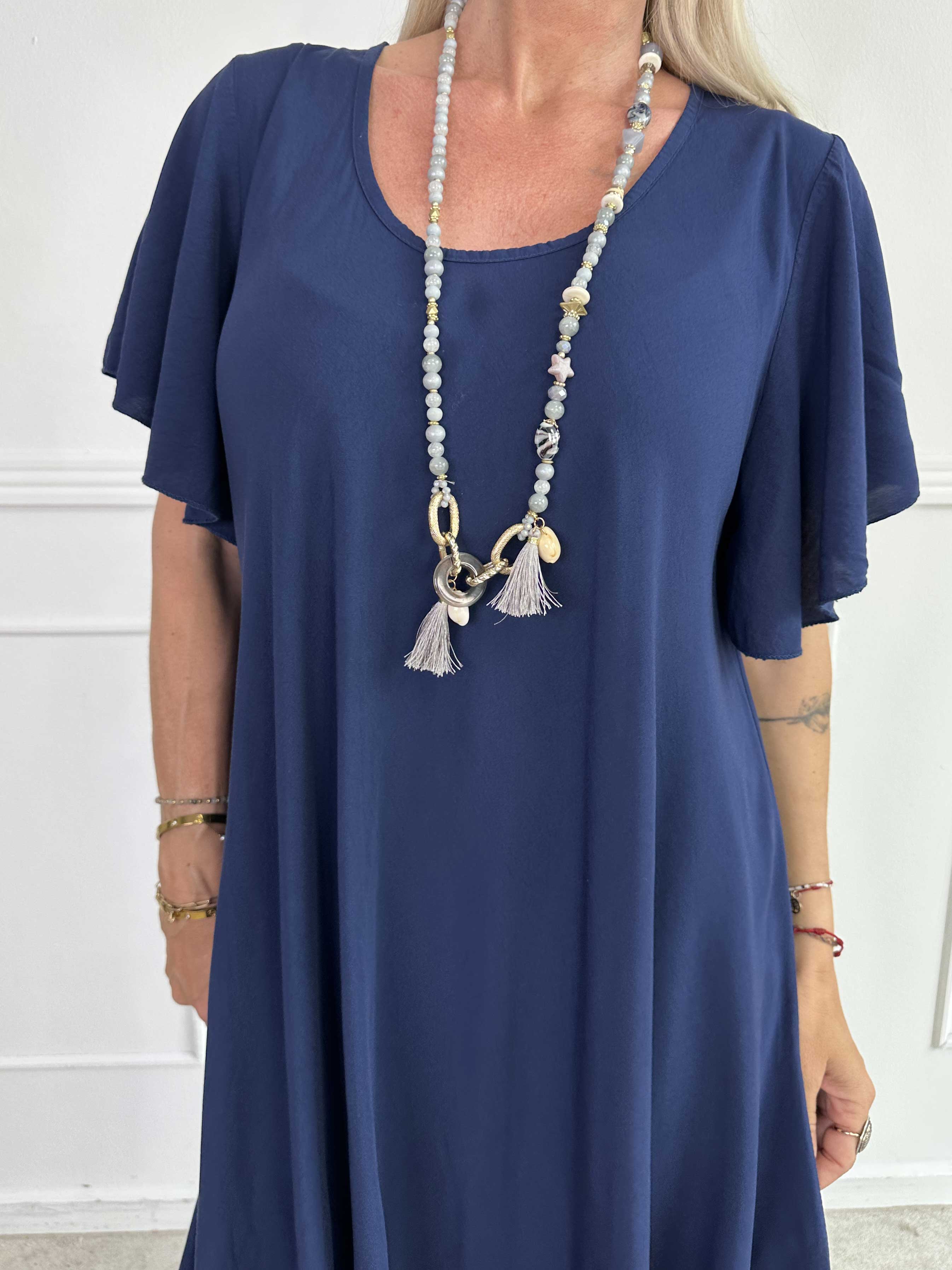 Laneira - Lang kjole i viskose og a-facon