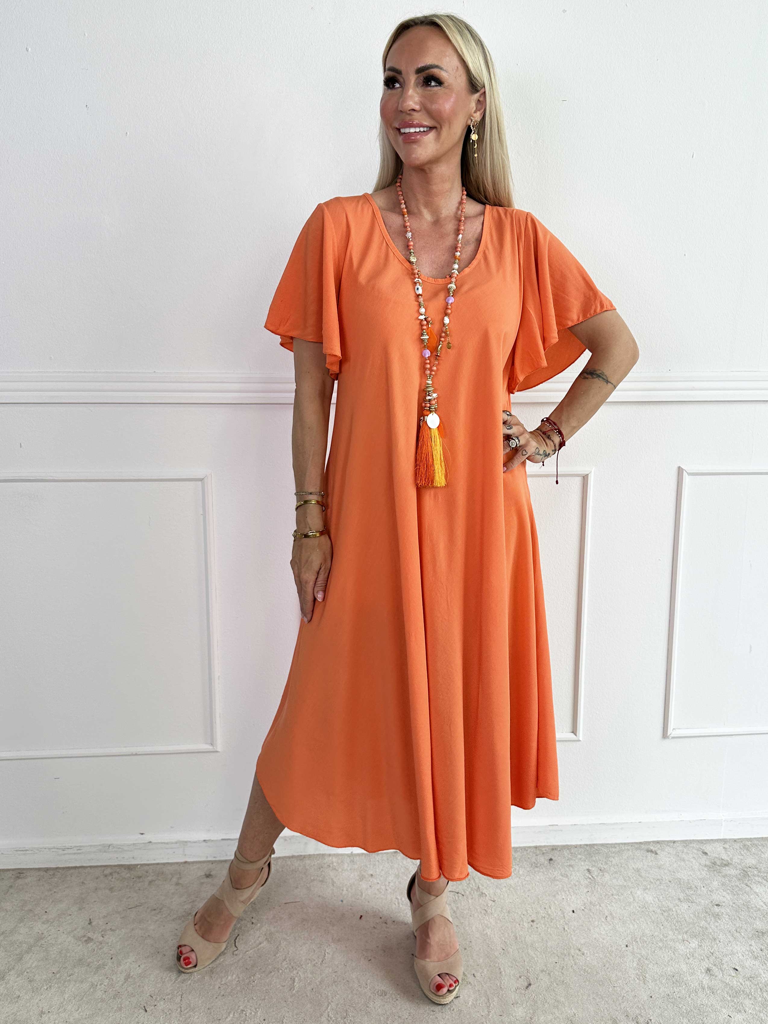 Laneira - Lang kjole i viskose og a-facon