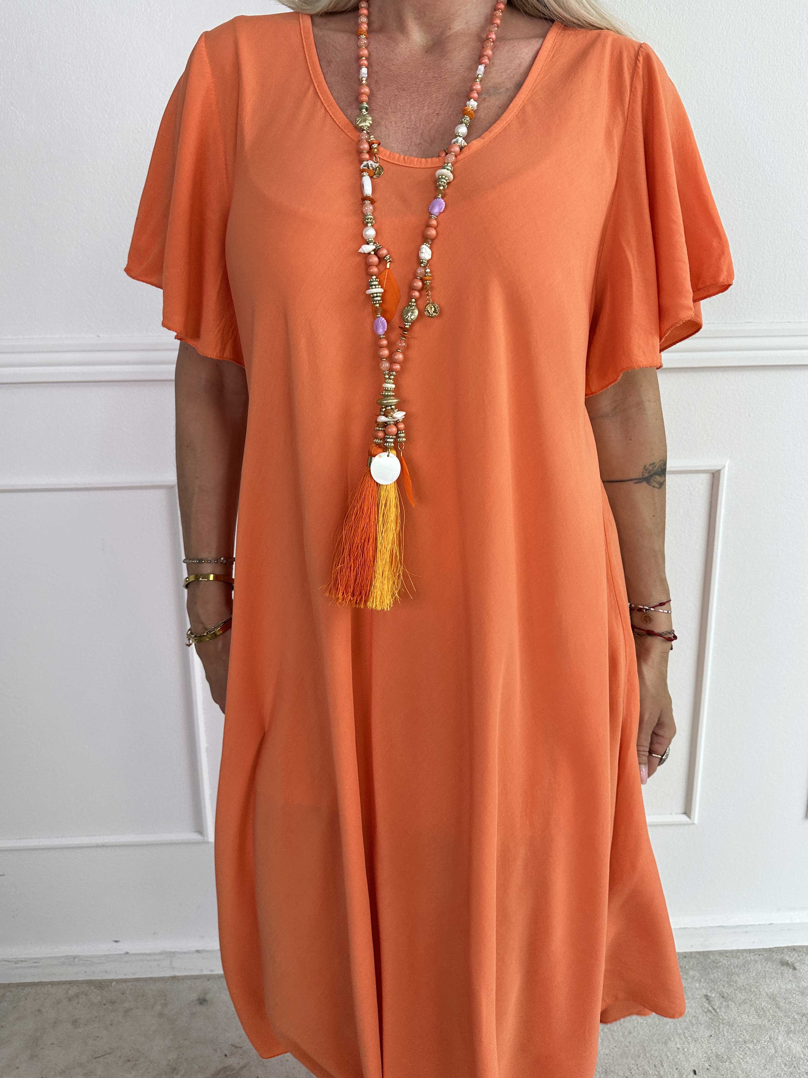 Laneira - Lang kjole i viskose og a-facon