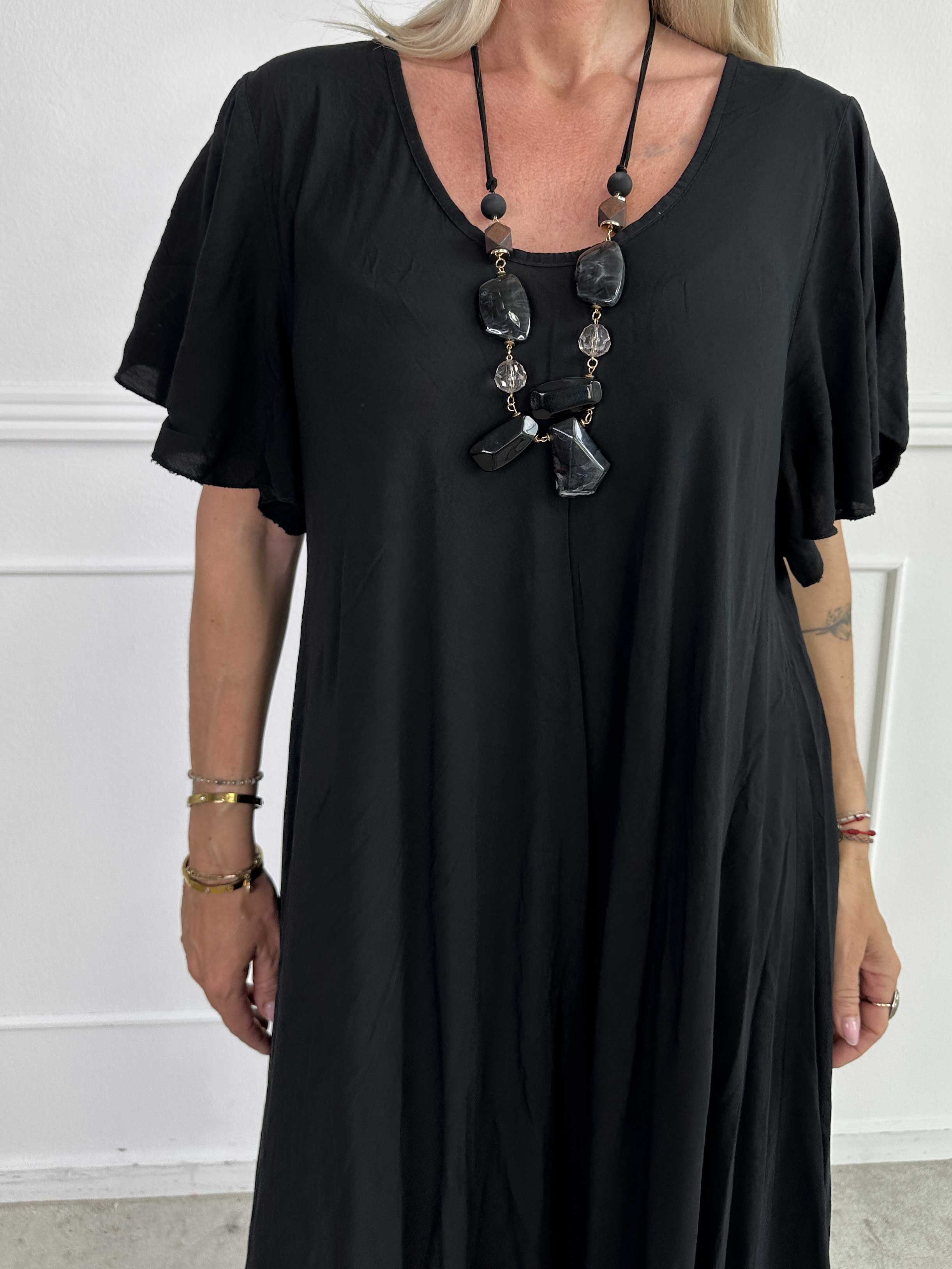 Laneira - Lang kjole i viskose og a-facon