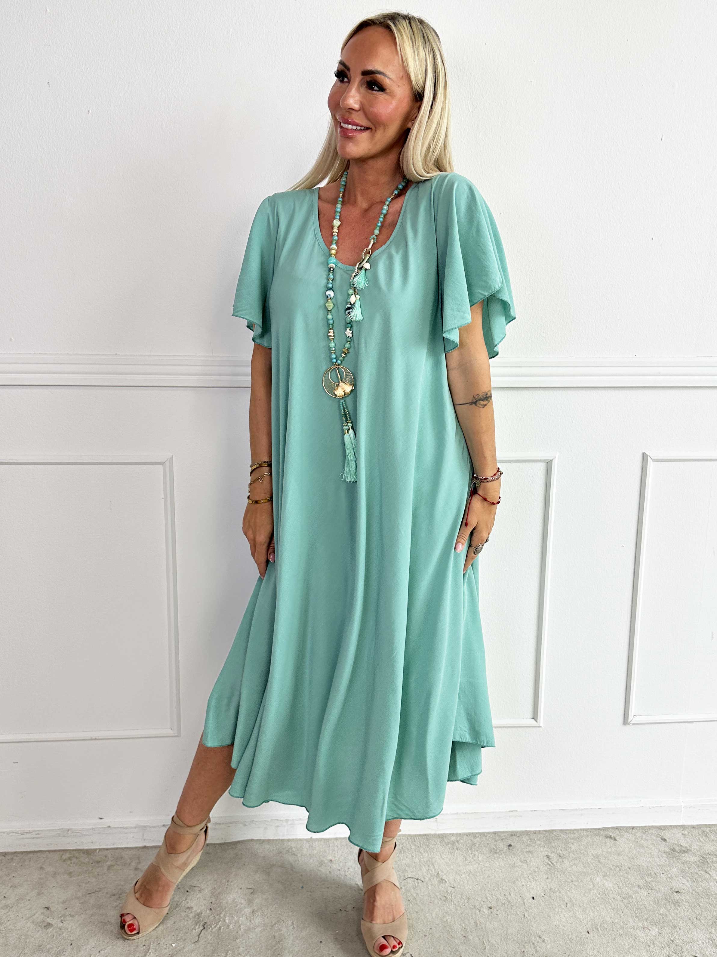 Laneira - Lang kjole i viskose og a-facon