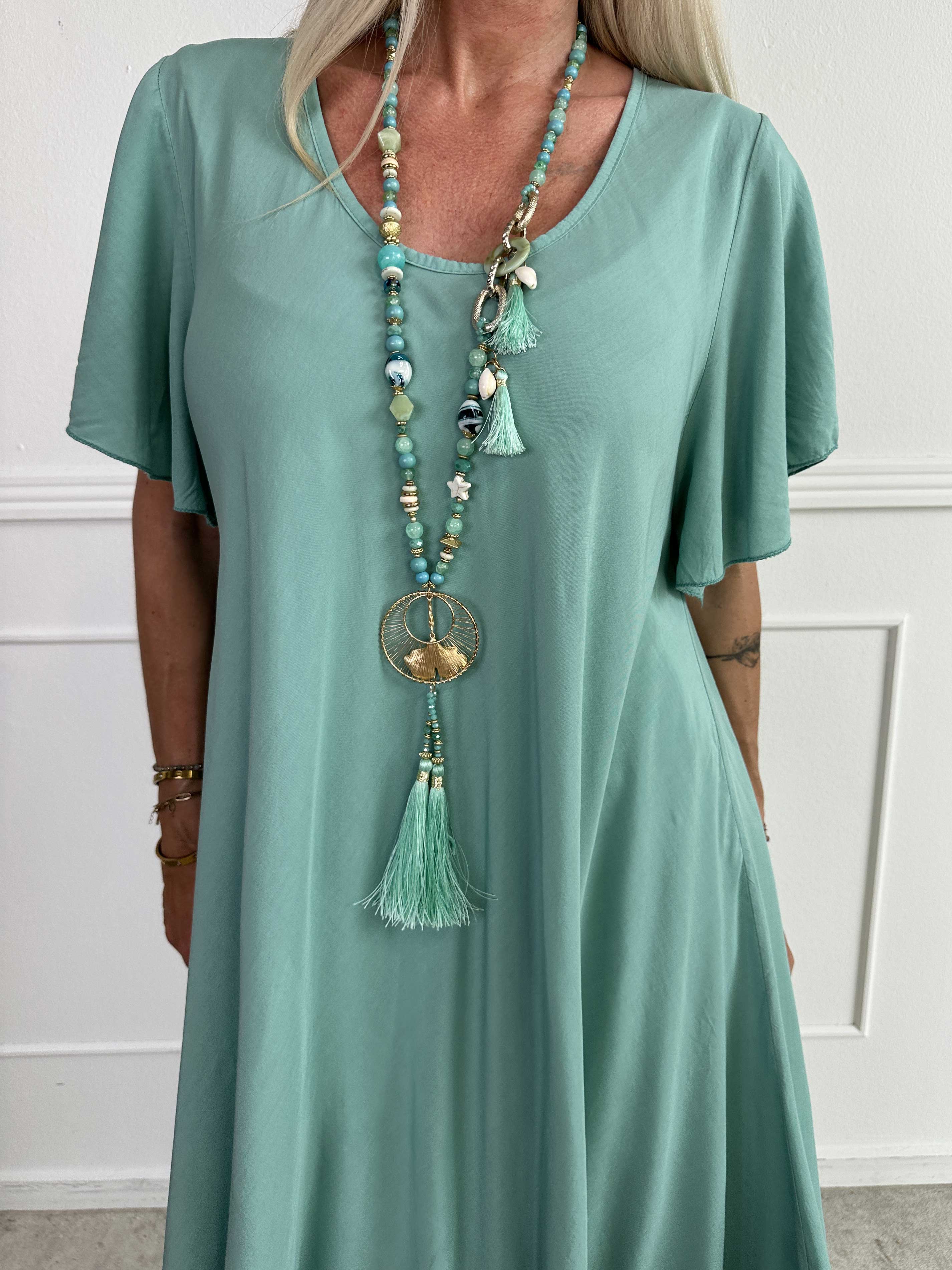 Laneira - Lang kjole i viskose og a-facon