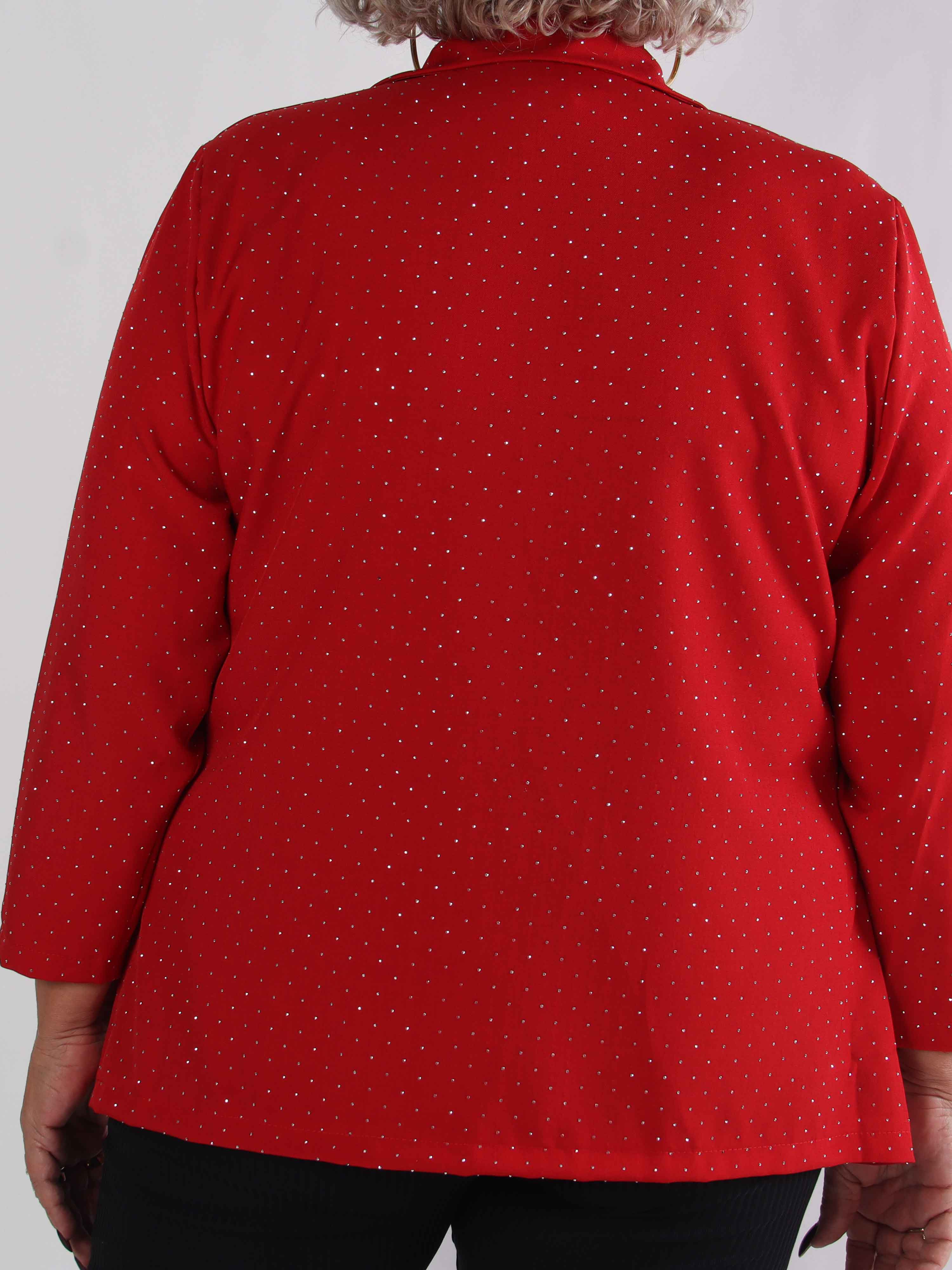 Lanthe - Plus size blazer med glitrende similisten