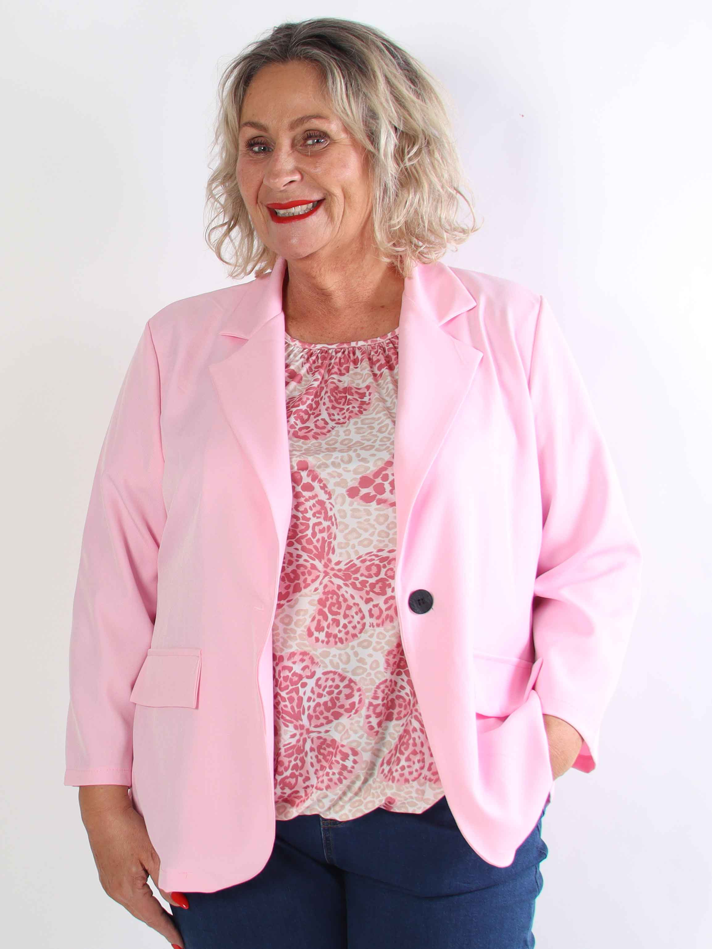 Lanthe Plain - Stilren ensfarvet plus size blazer