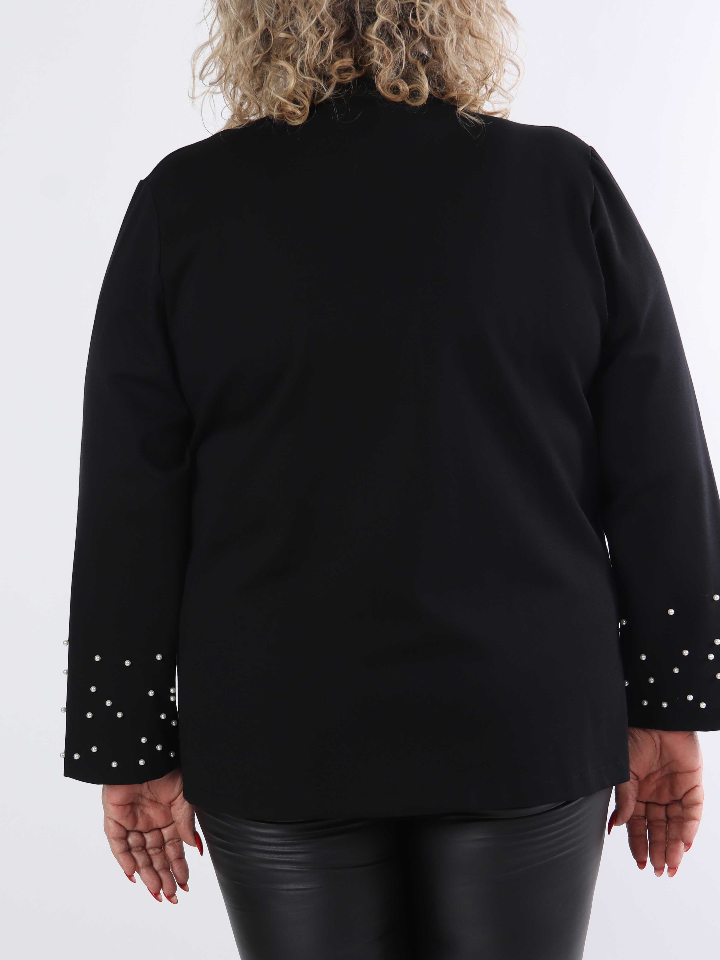 Larissa - Plus size blazer med hvide perler
