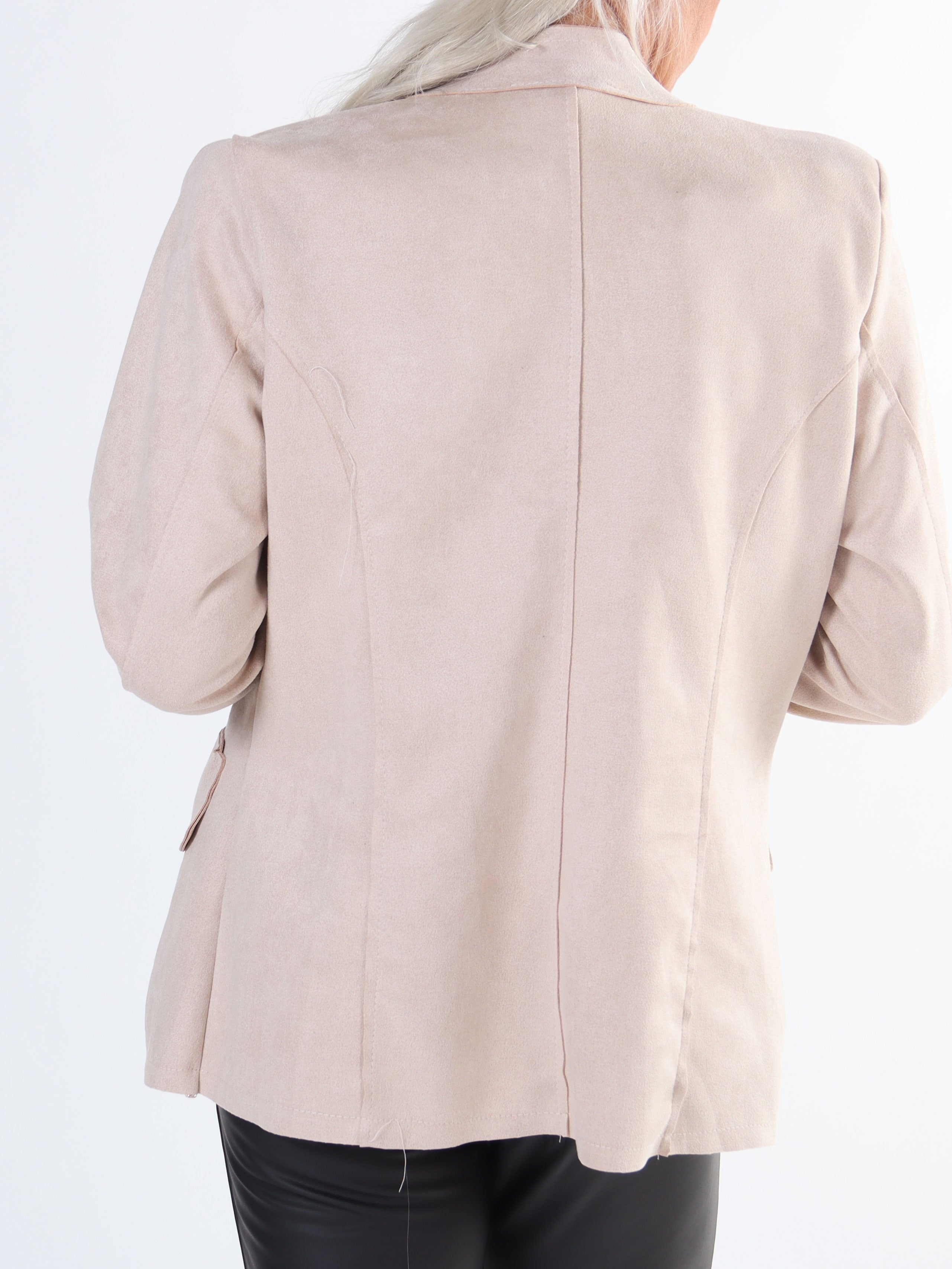 Larissa - Fin blazer i ruskindslook med knapper