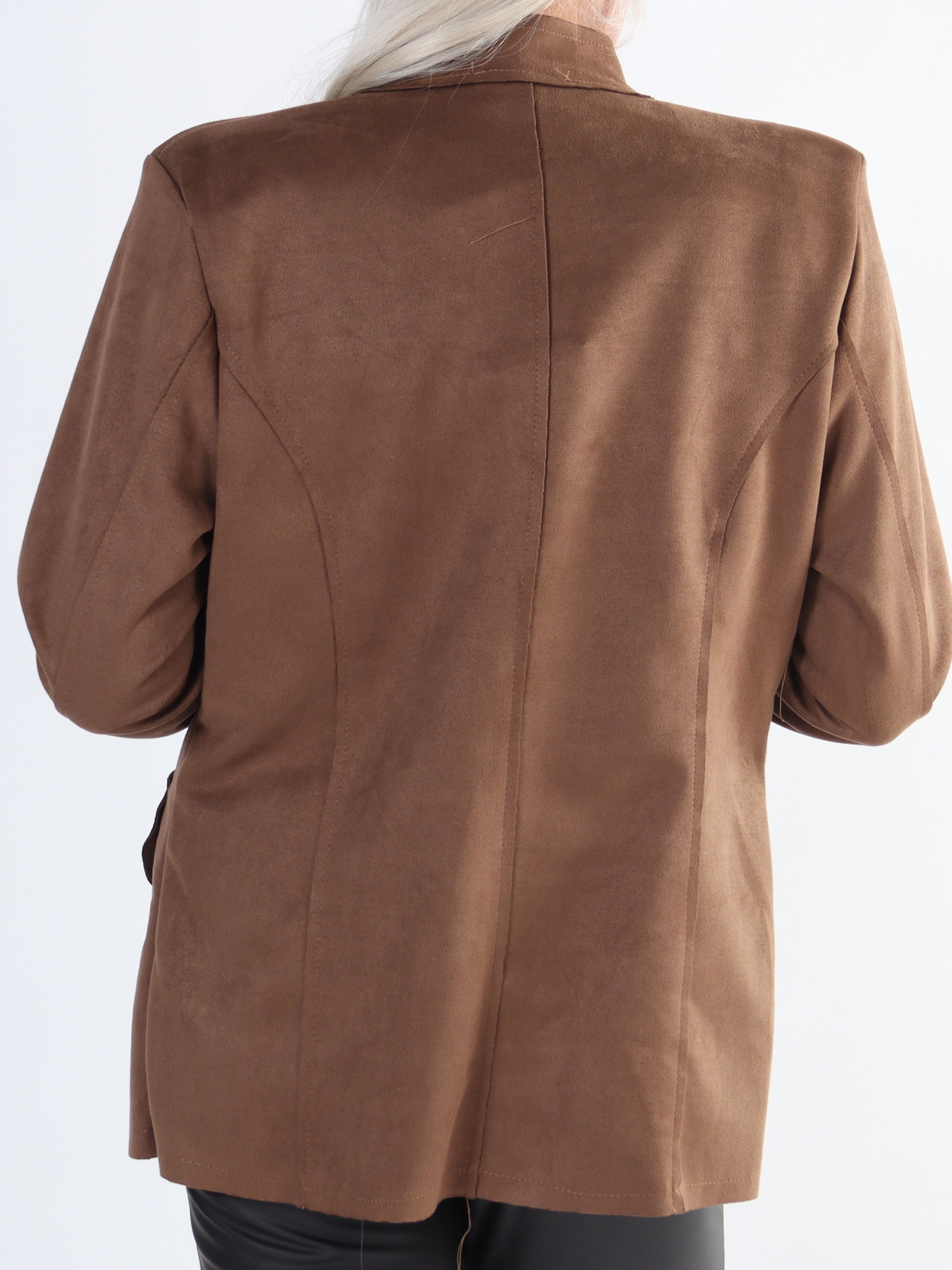 Larissa - Fin blazer i ruskindslook med knapper