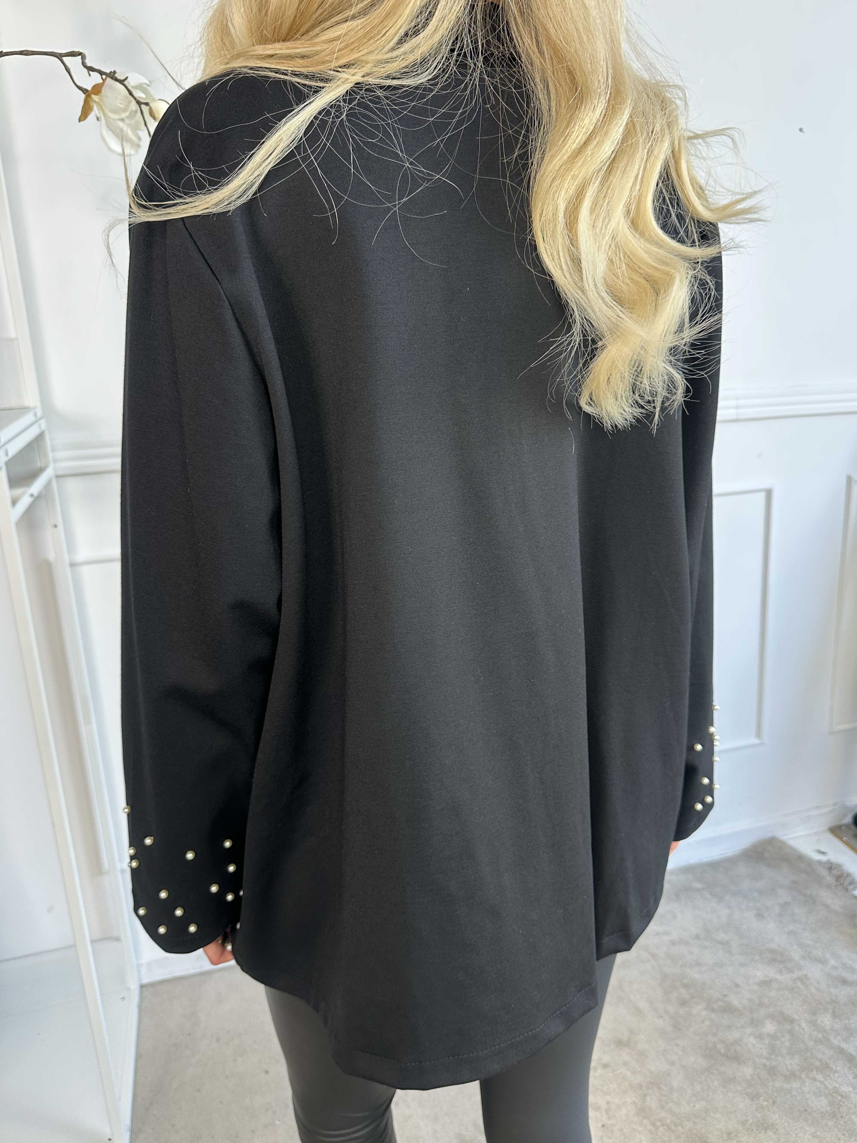 Larissa - Oversized blazer med hvide perler