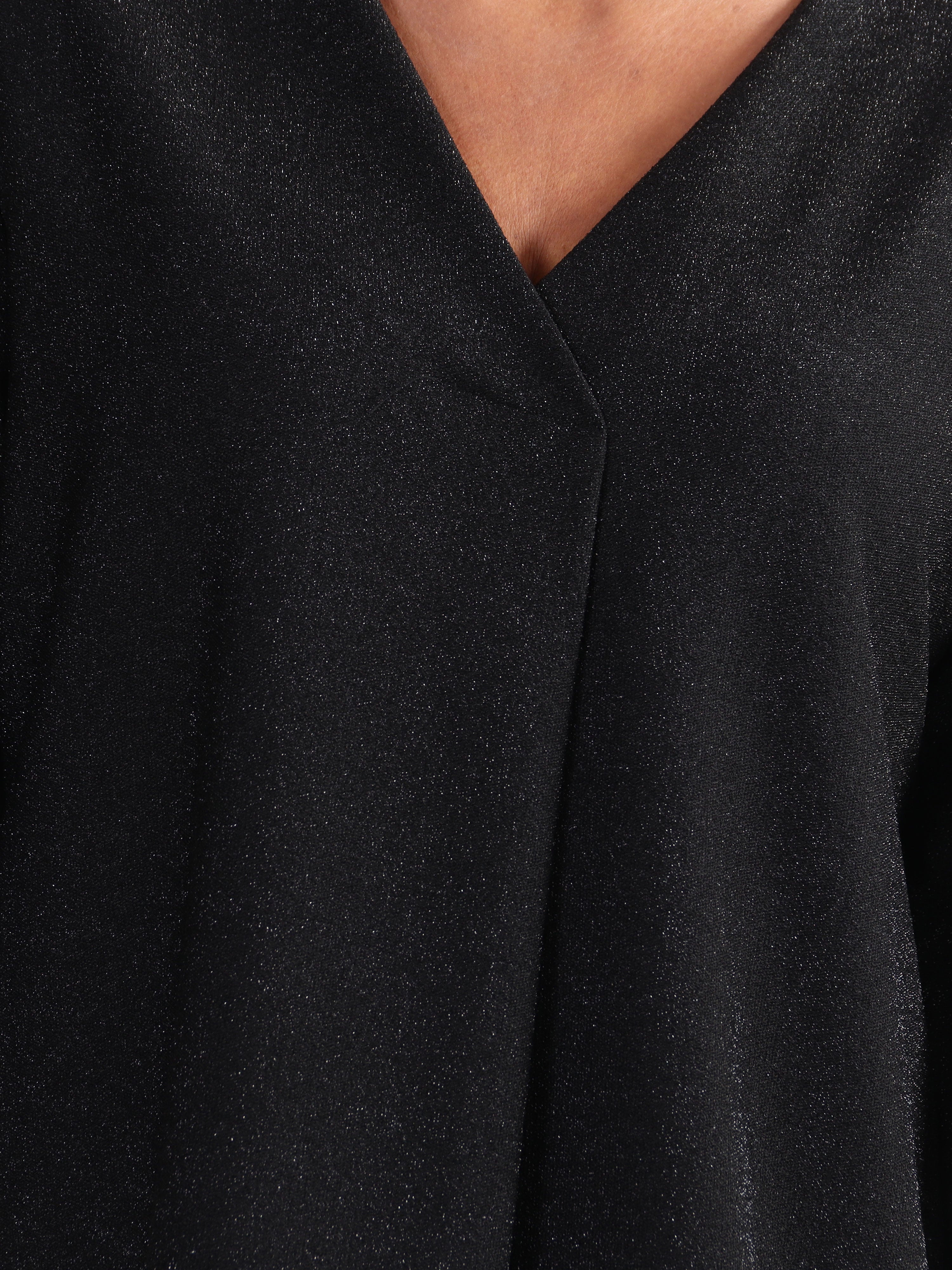 Larna Glitter - Plus size tunika med glimmertråde og v-udskæring