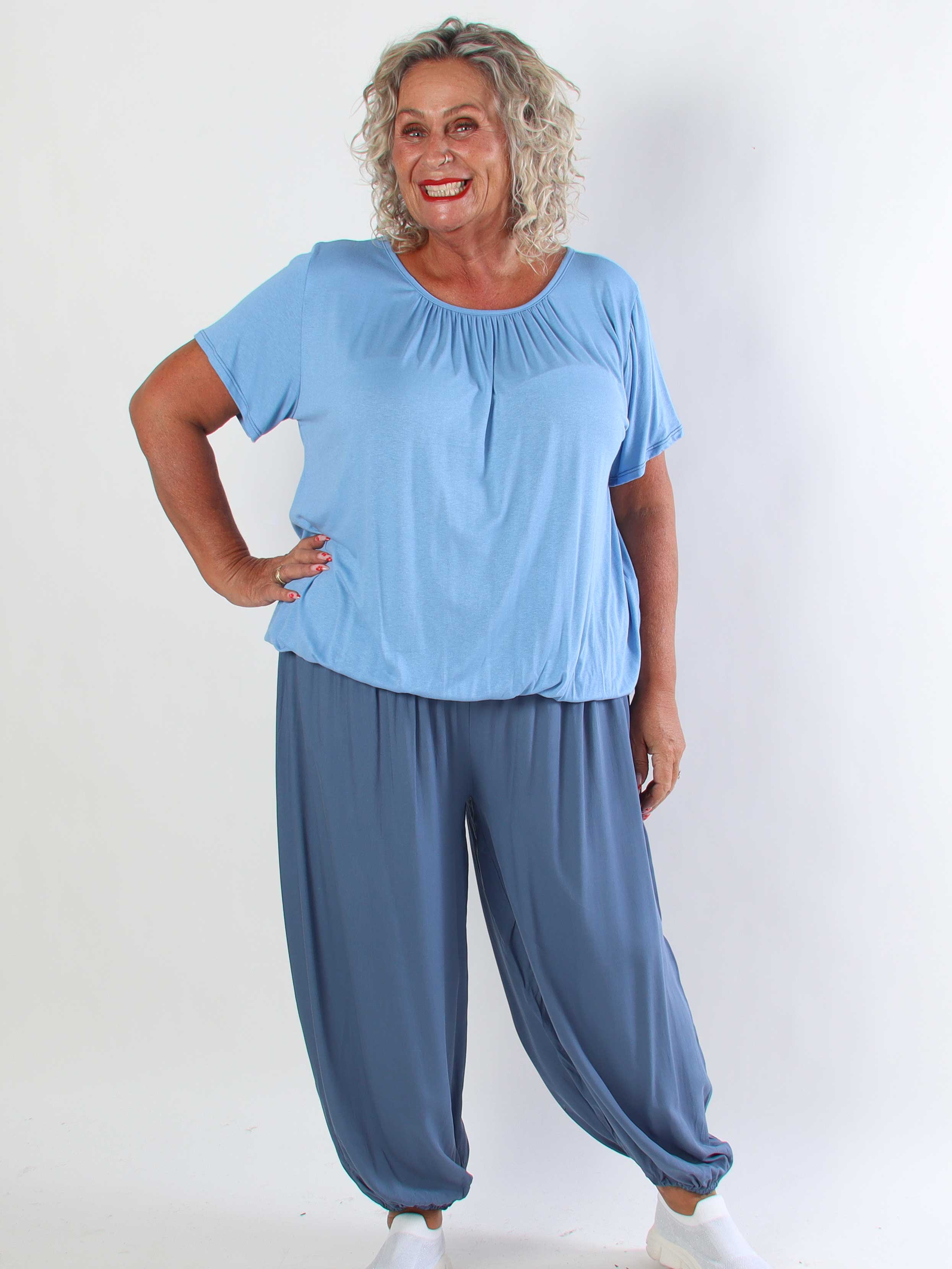 Lava - Plus size haremsbukser i viskose med elastikkant i livet