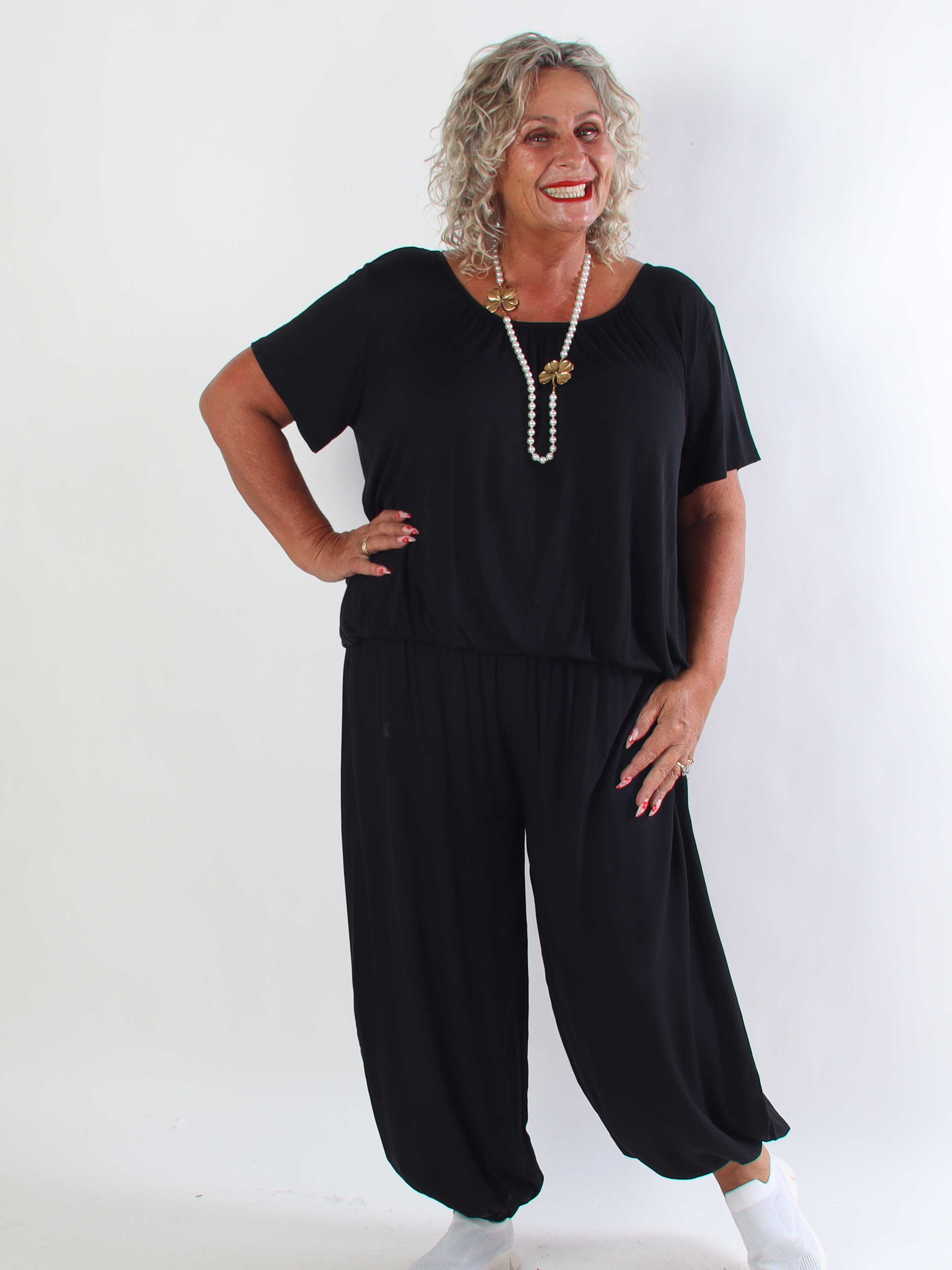 Lava - Plus size haremsbukser i viskose med elastikkant i livet