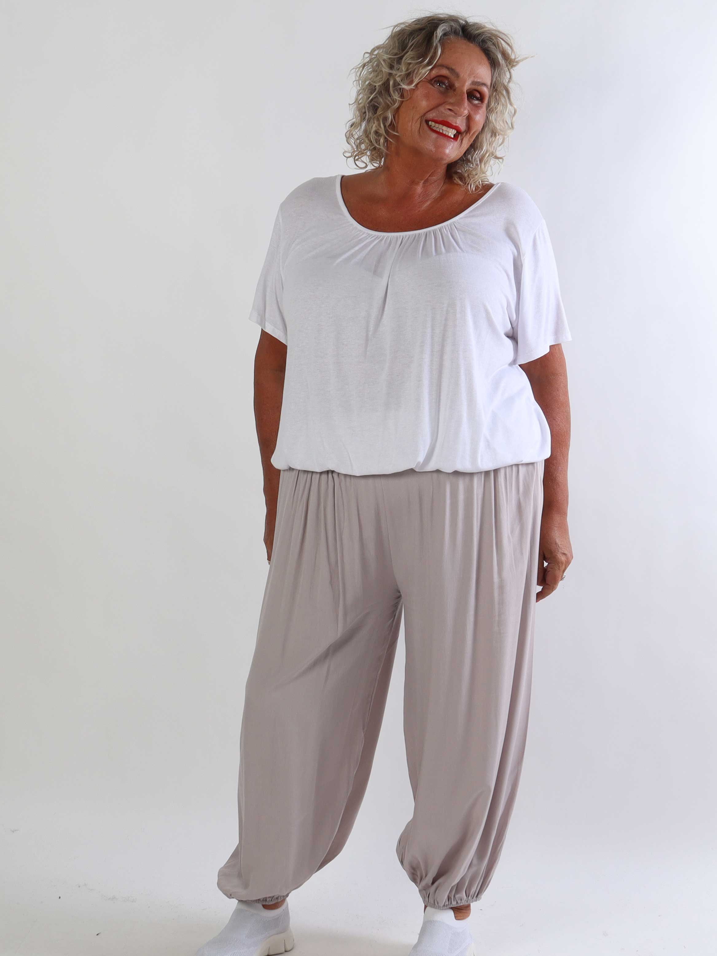 Lava - Plus size haremsbukser i viskose med elastikkant i livet