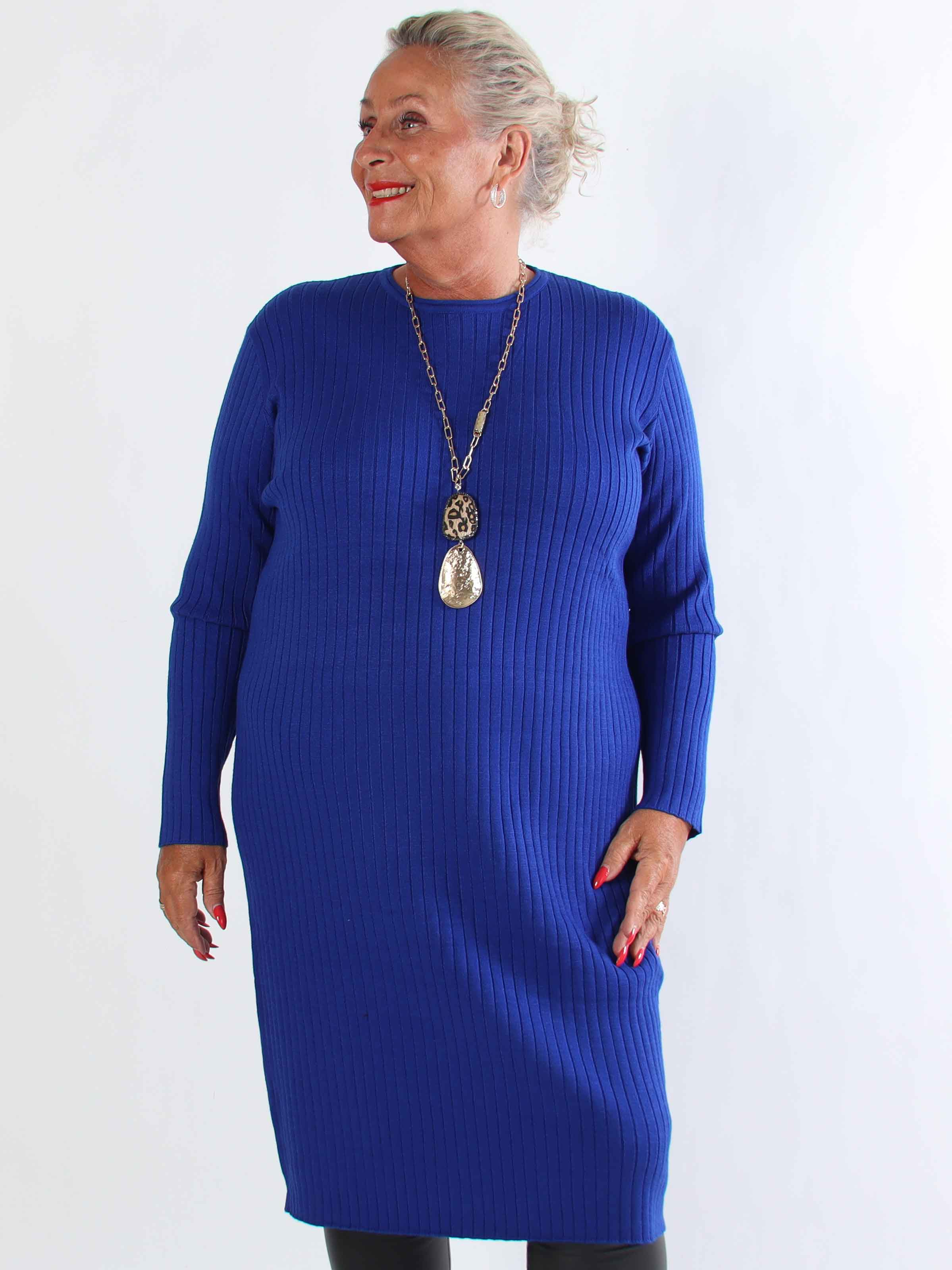 Livunn - Blød elastisk strikkjole med rib