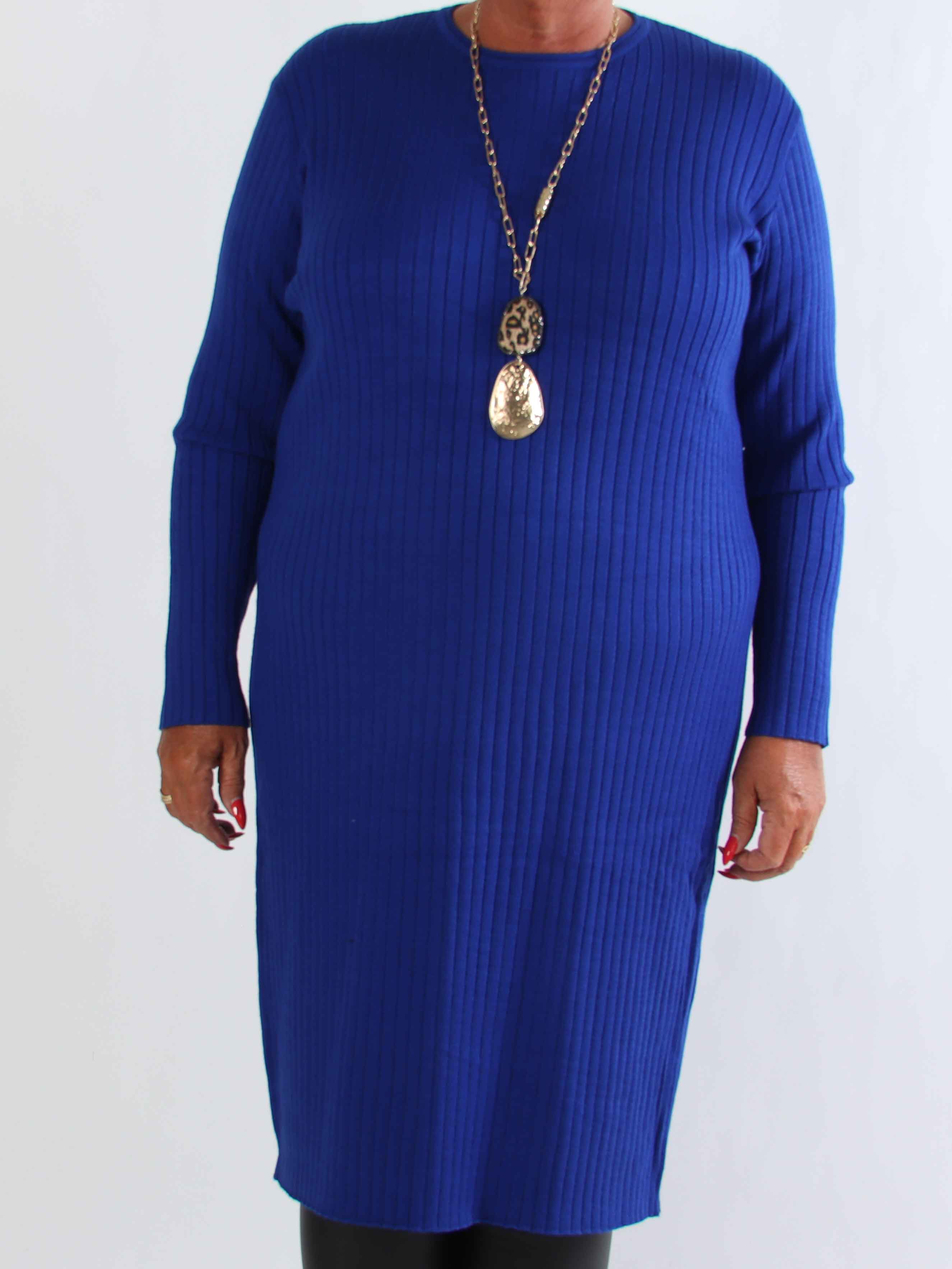 Livunn - Blød elastisk strikkjole med rib