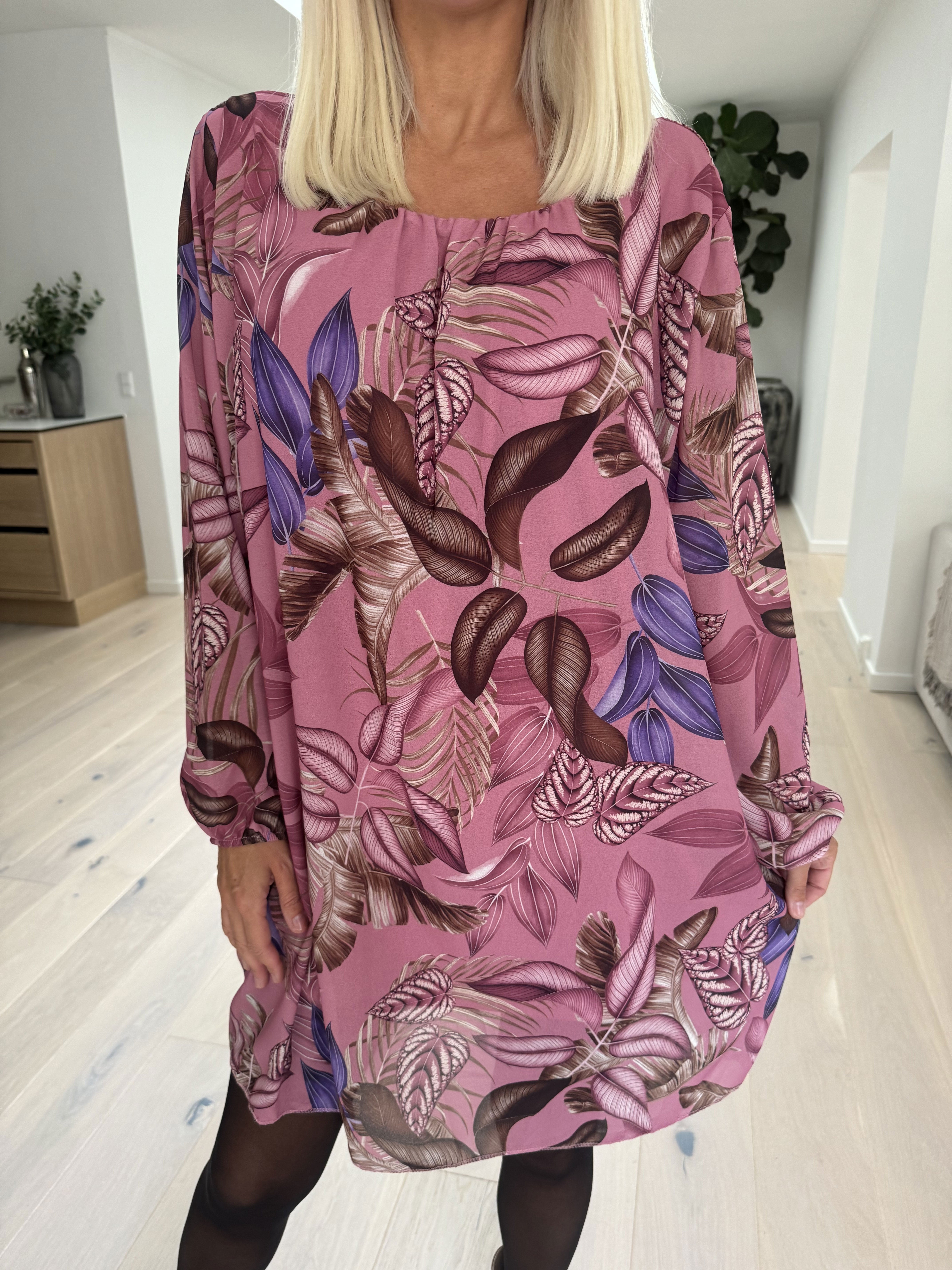 Lola - Sød tunikakjole med bladmønster