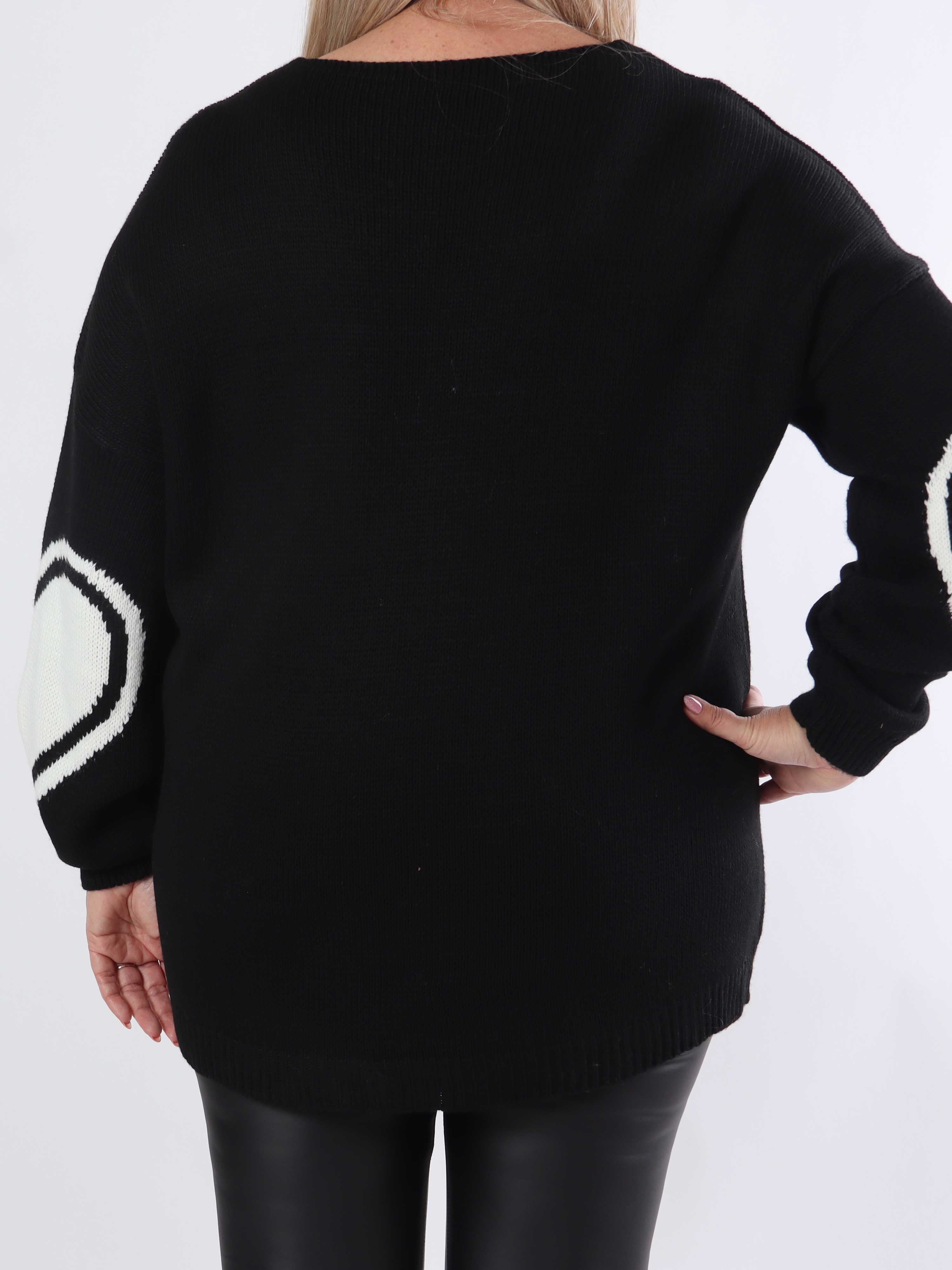 Lorena - Plus size strikbluse med stort hjerte