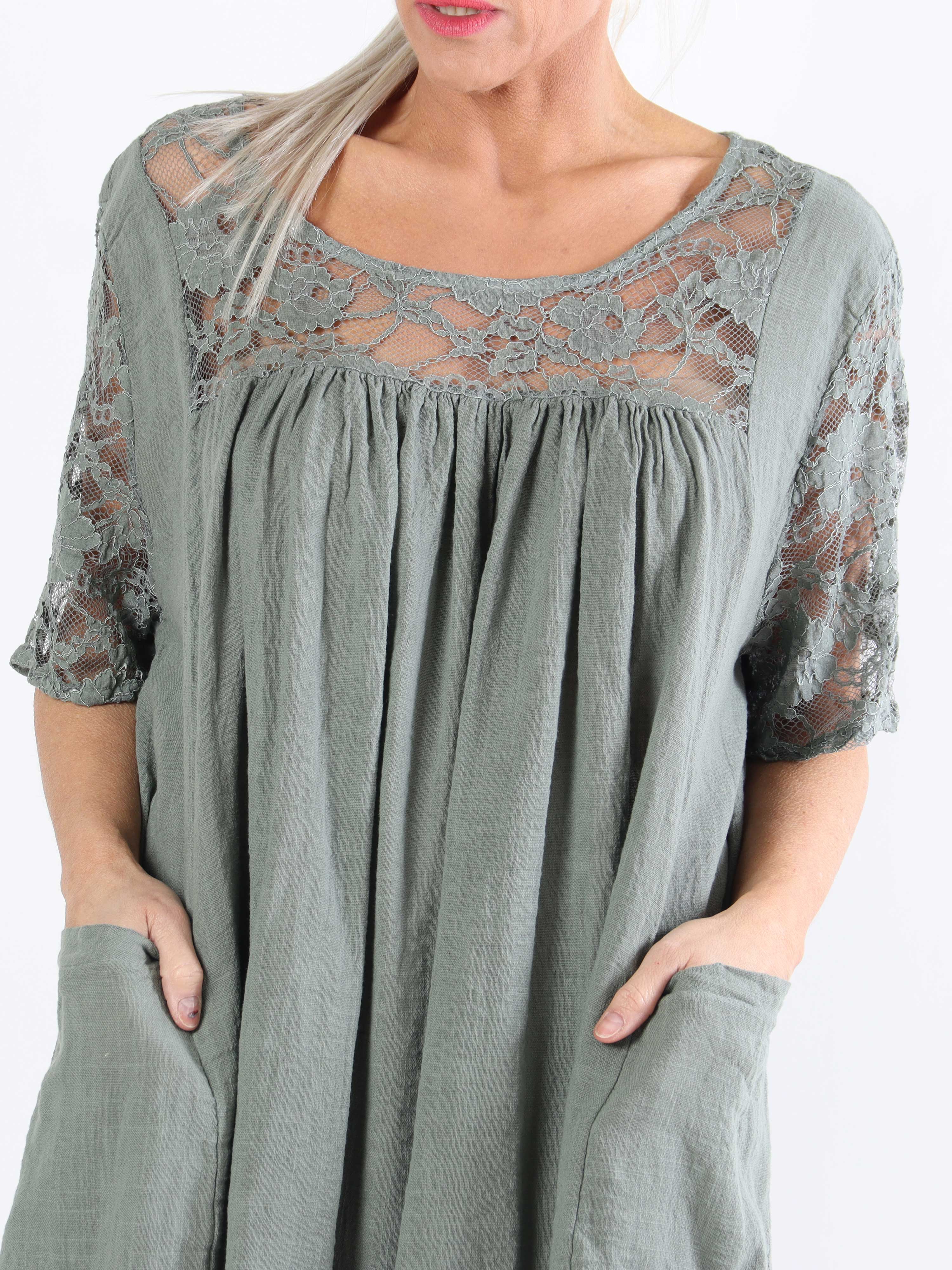 Lovisa - Sød plussize bomuldskjole med lommer