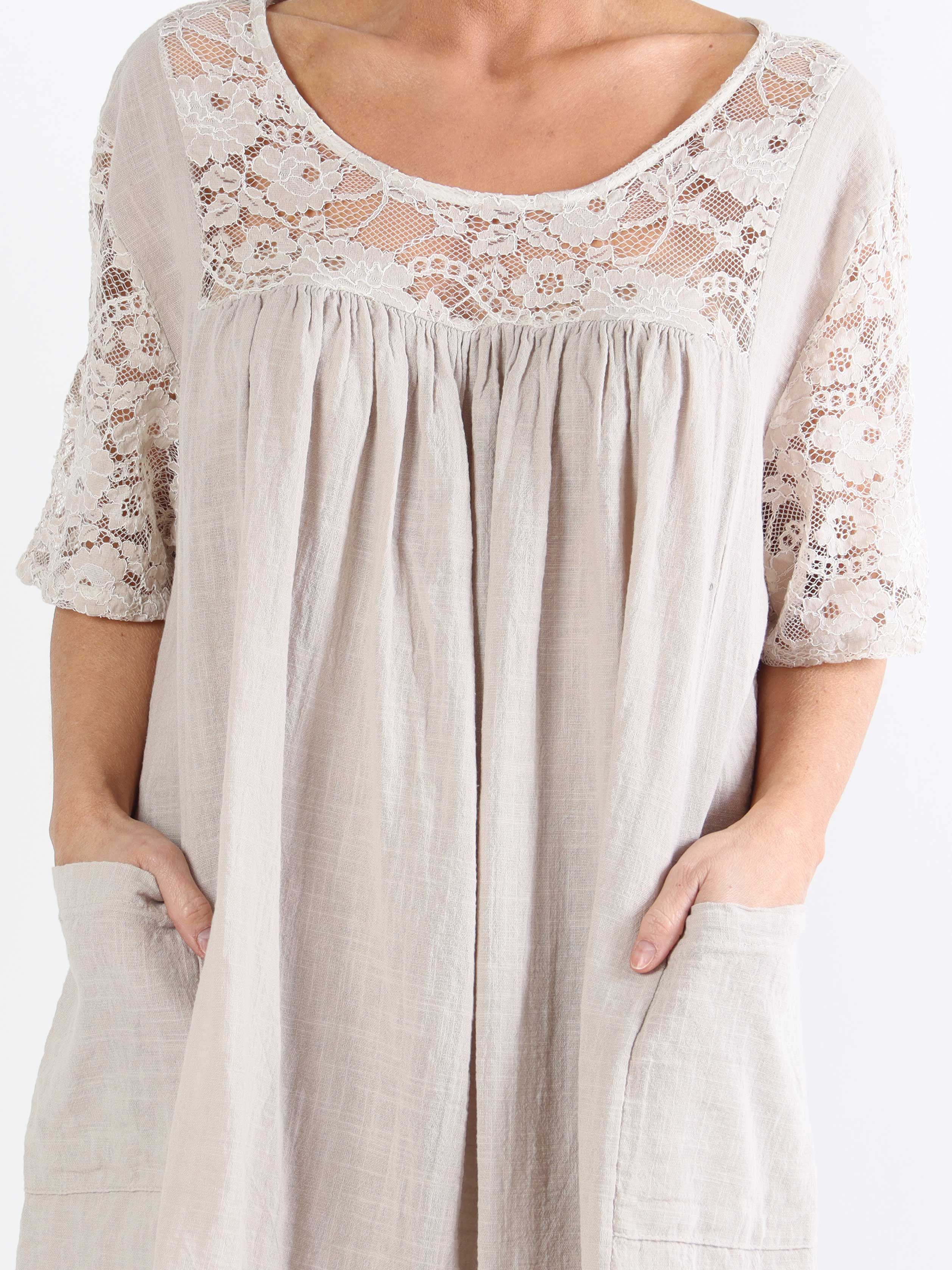 Lovisa - Sød plussize bomuldskjole med lommer