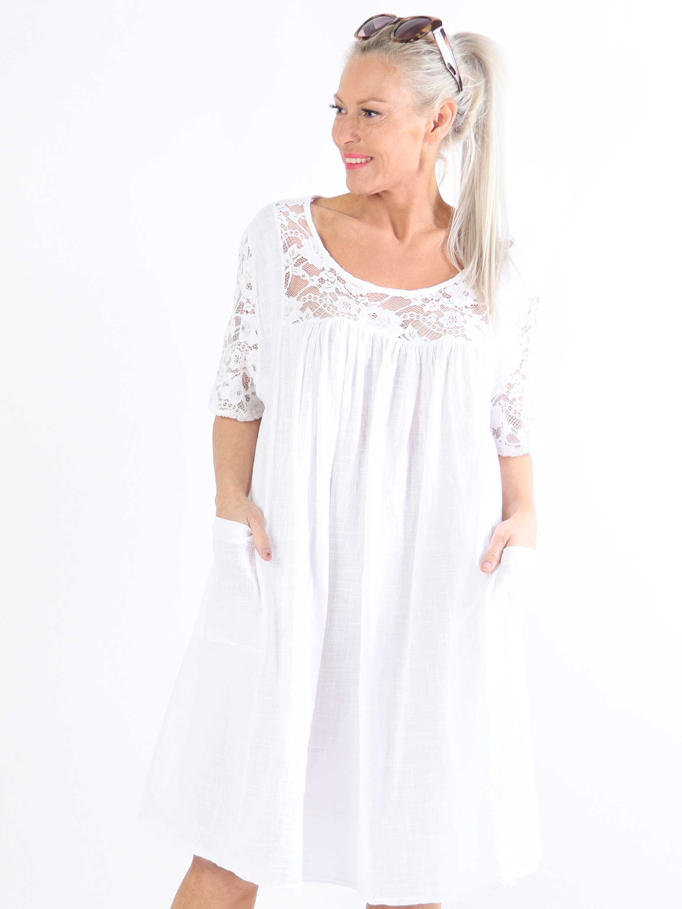 Lovisa - Sød plussize bomuldskjole med lommer