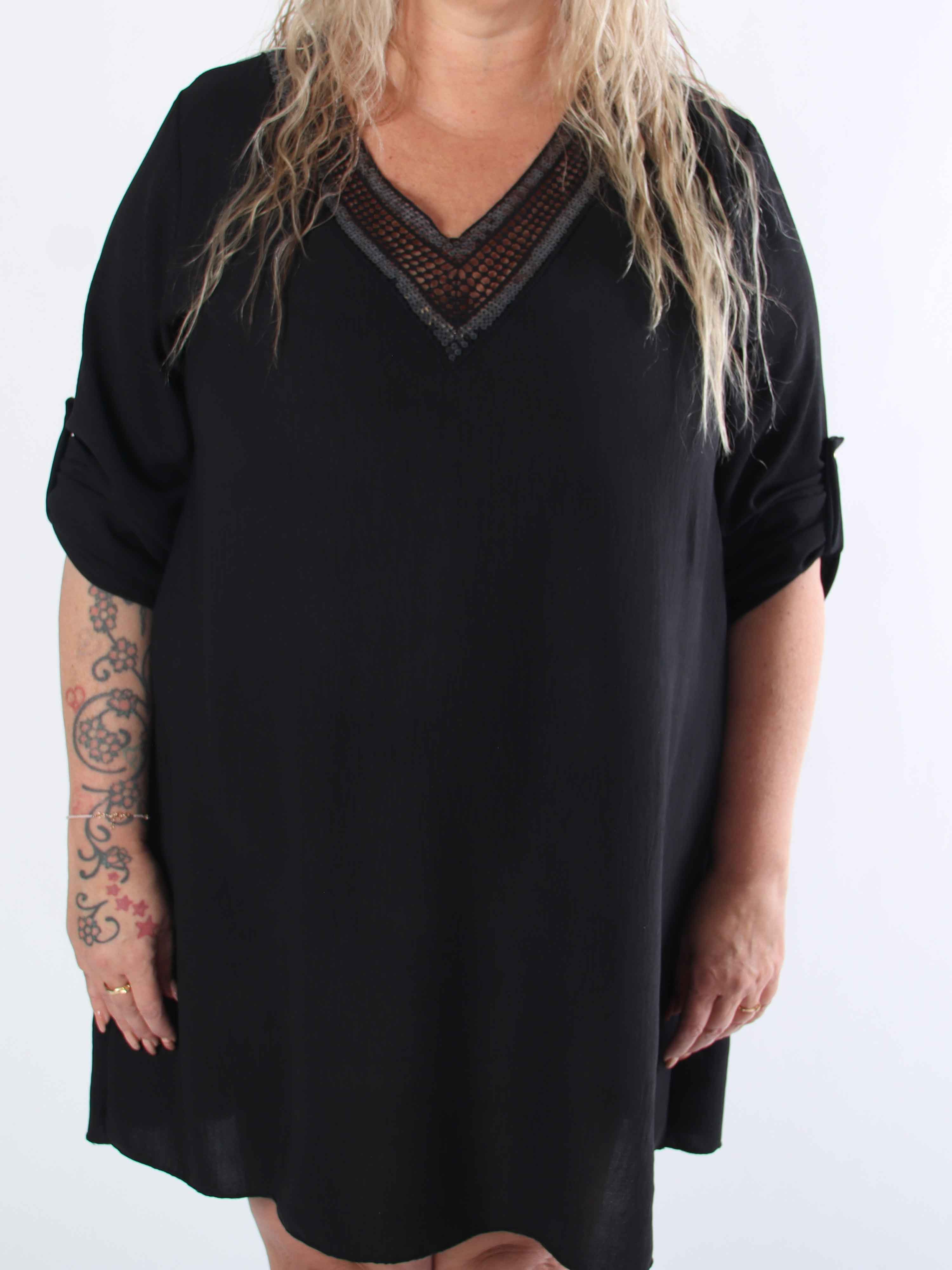 Lily - Plus size tunikakjole i viskose med pailletter