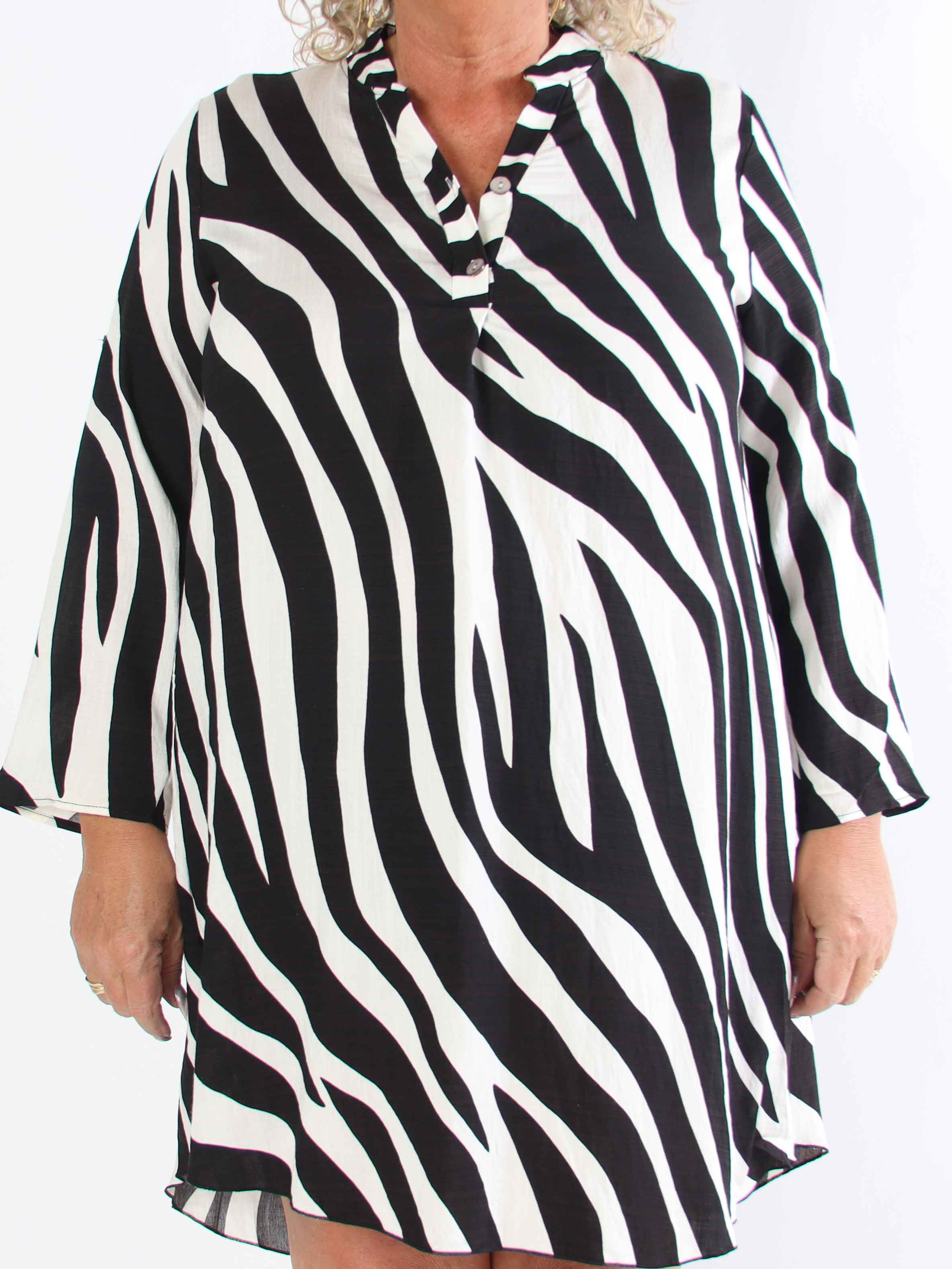 Luna - Stribet plus size tunikakjole i viskose