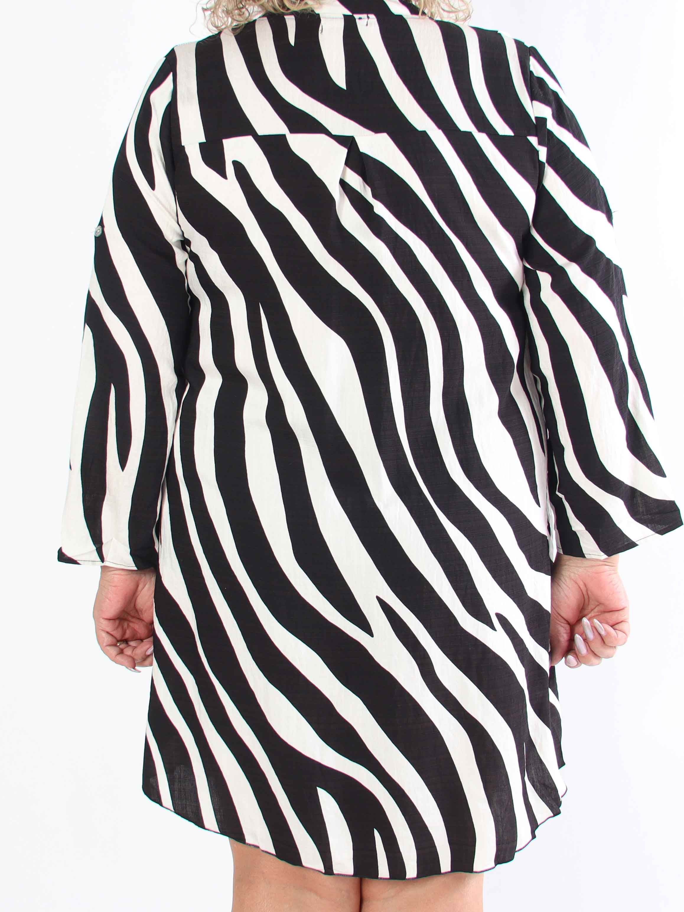 Luna - Stribet plus size tunikakjole i viskose