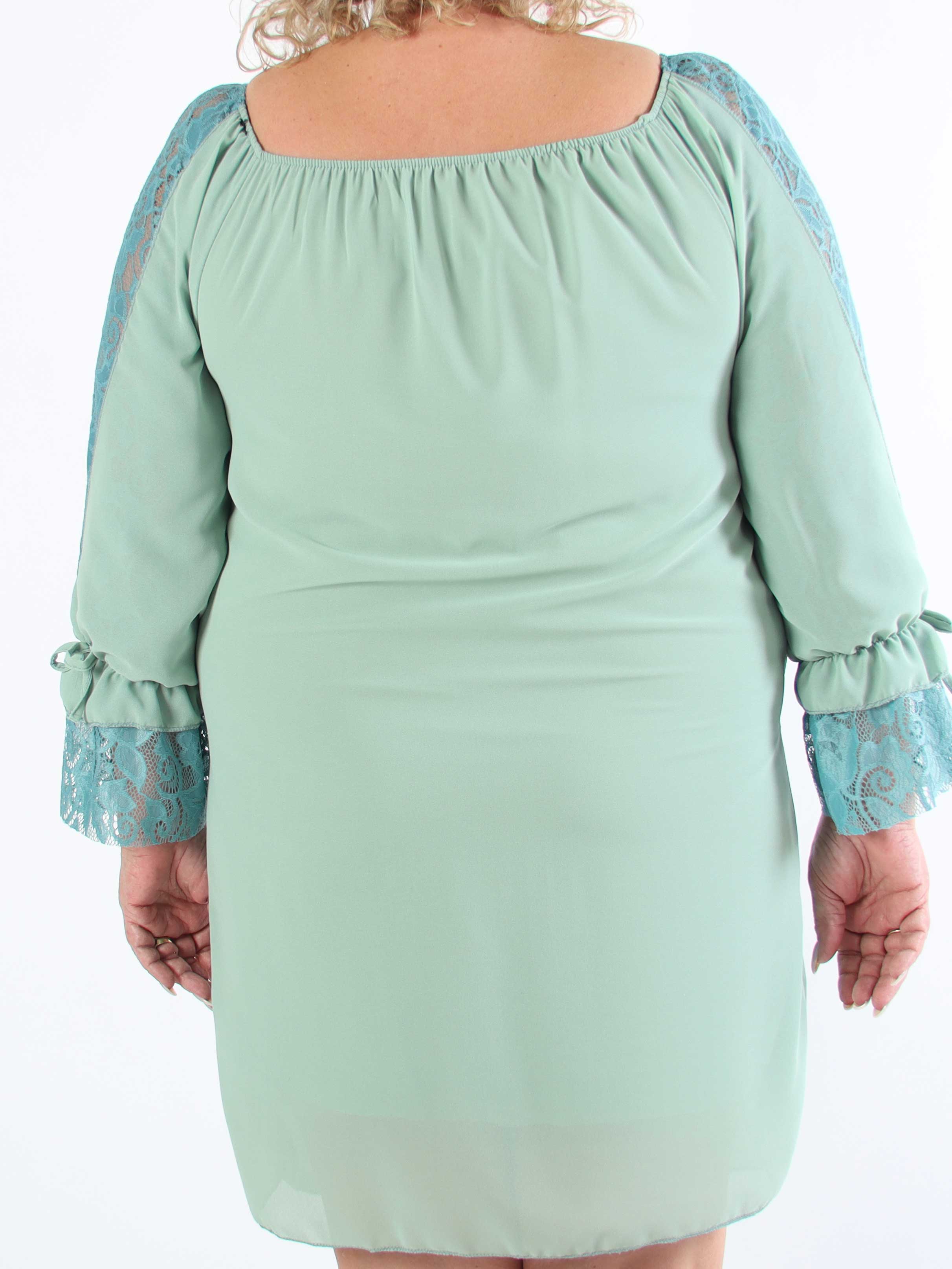 Lupita - Plussize tunikakjole med blondeærmer