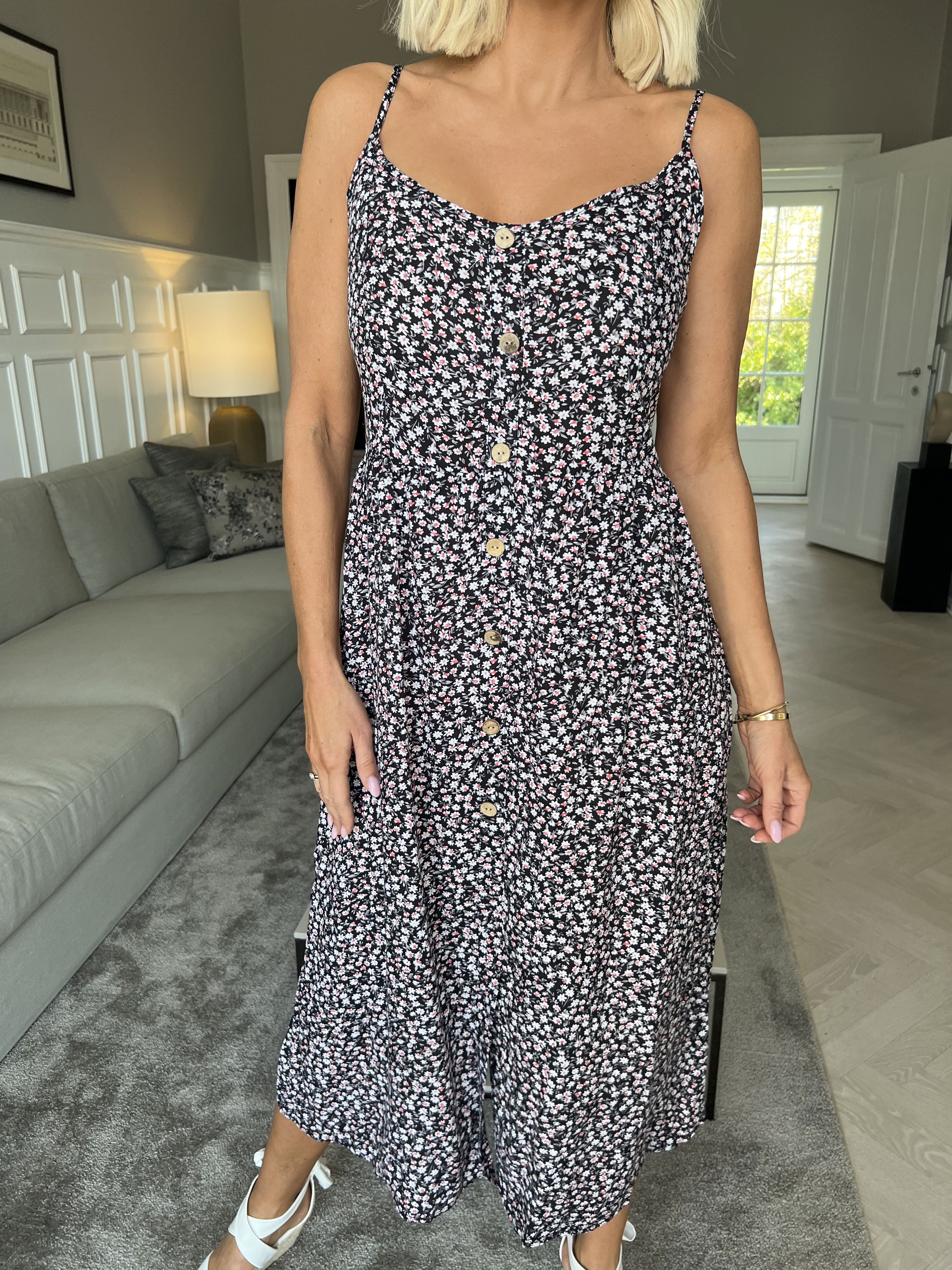 Lykke Small Flower - Sød stropkjole med blomsterprint