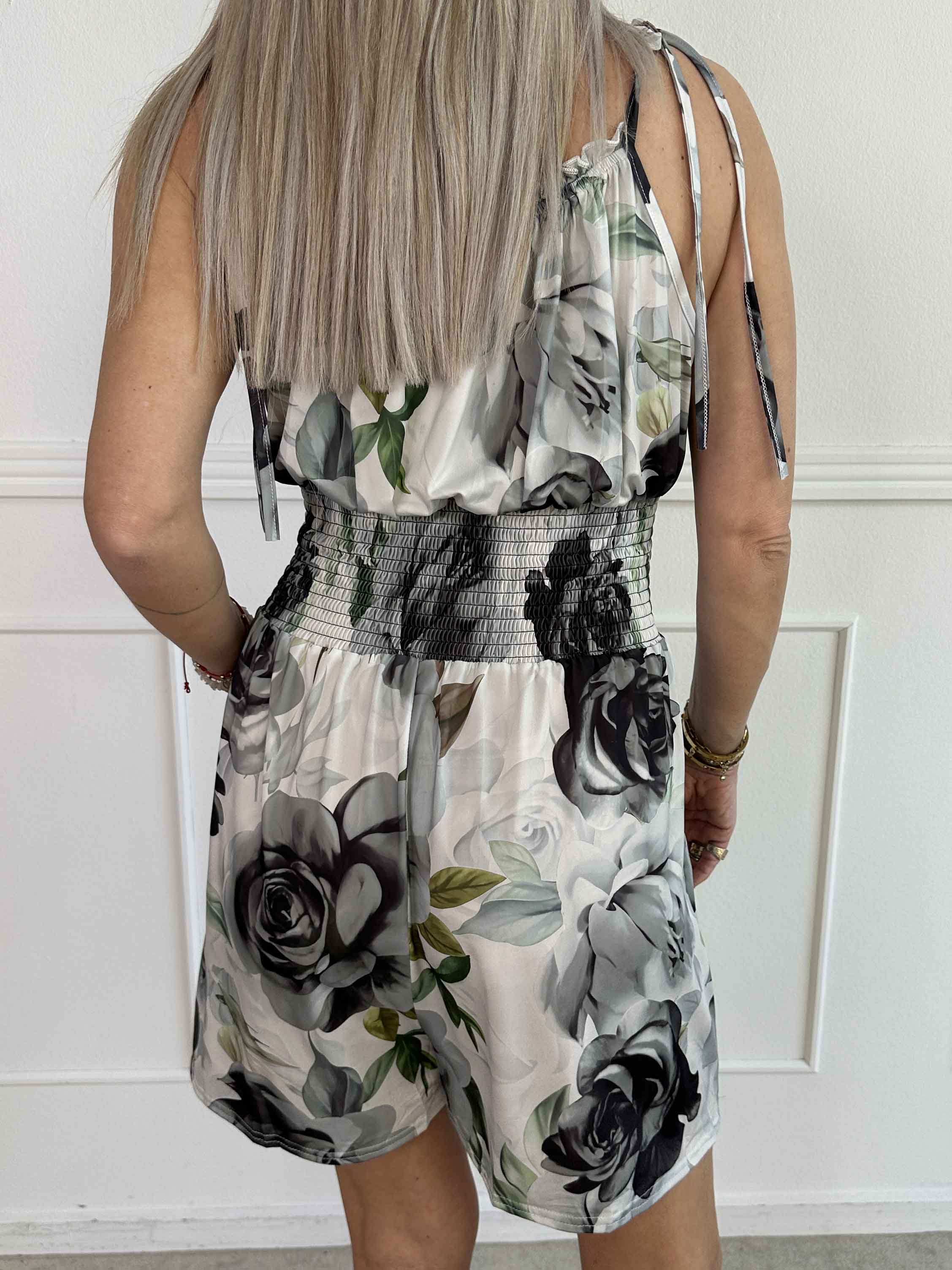 Lyra - Elastisk buksedragt med smock i taljen