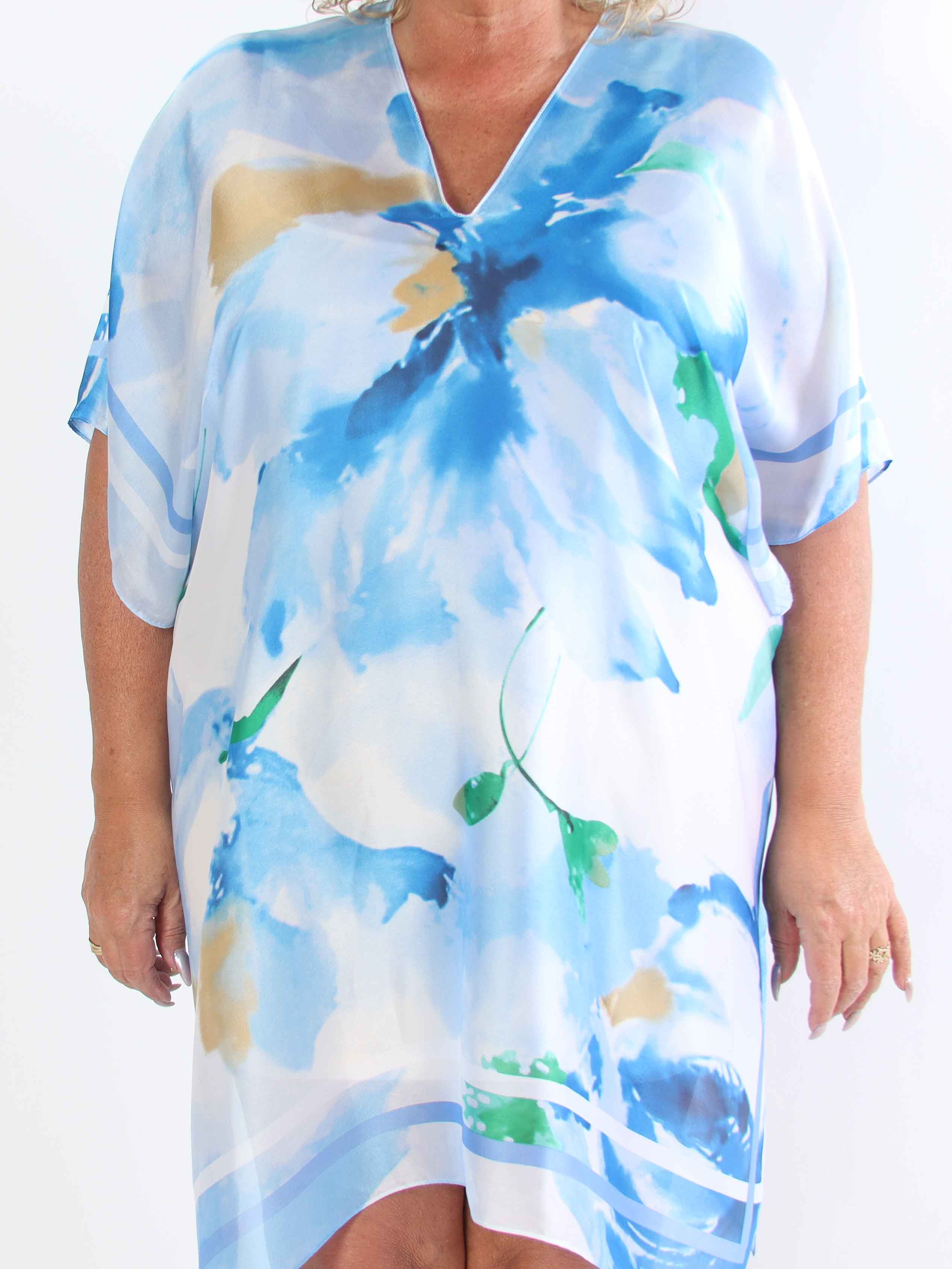 Maggie - Plus size tunika i blød viskose og silke