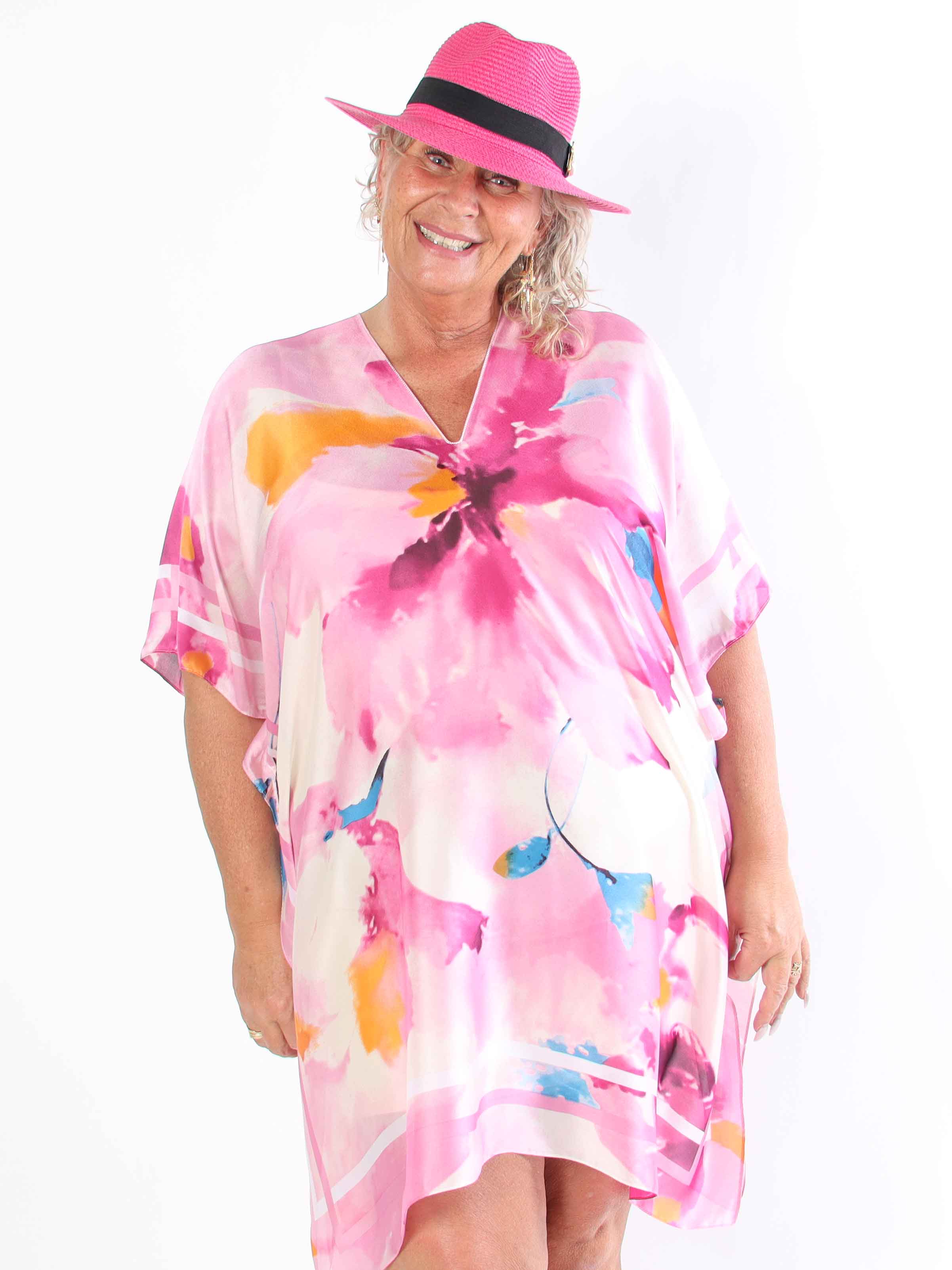 Maggie - Plus size tunika i blød viskose og silke