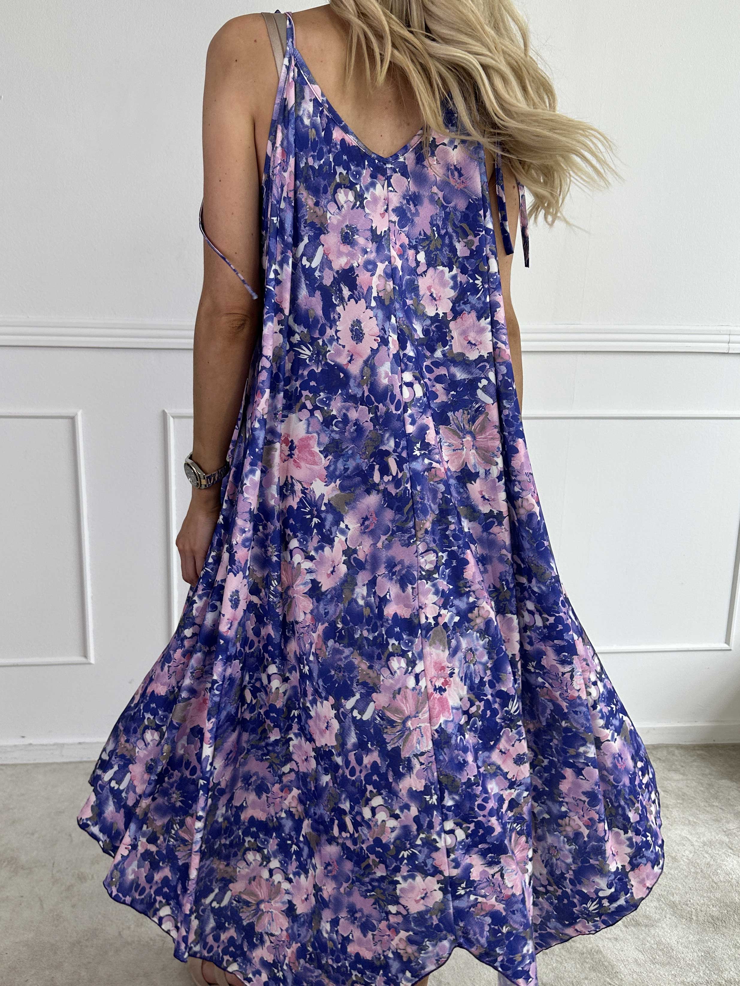 Maisie Flower - Stropkjole i elastisk stof med blomsterprint