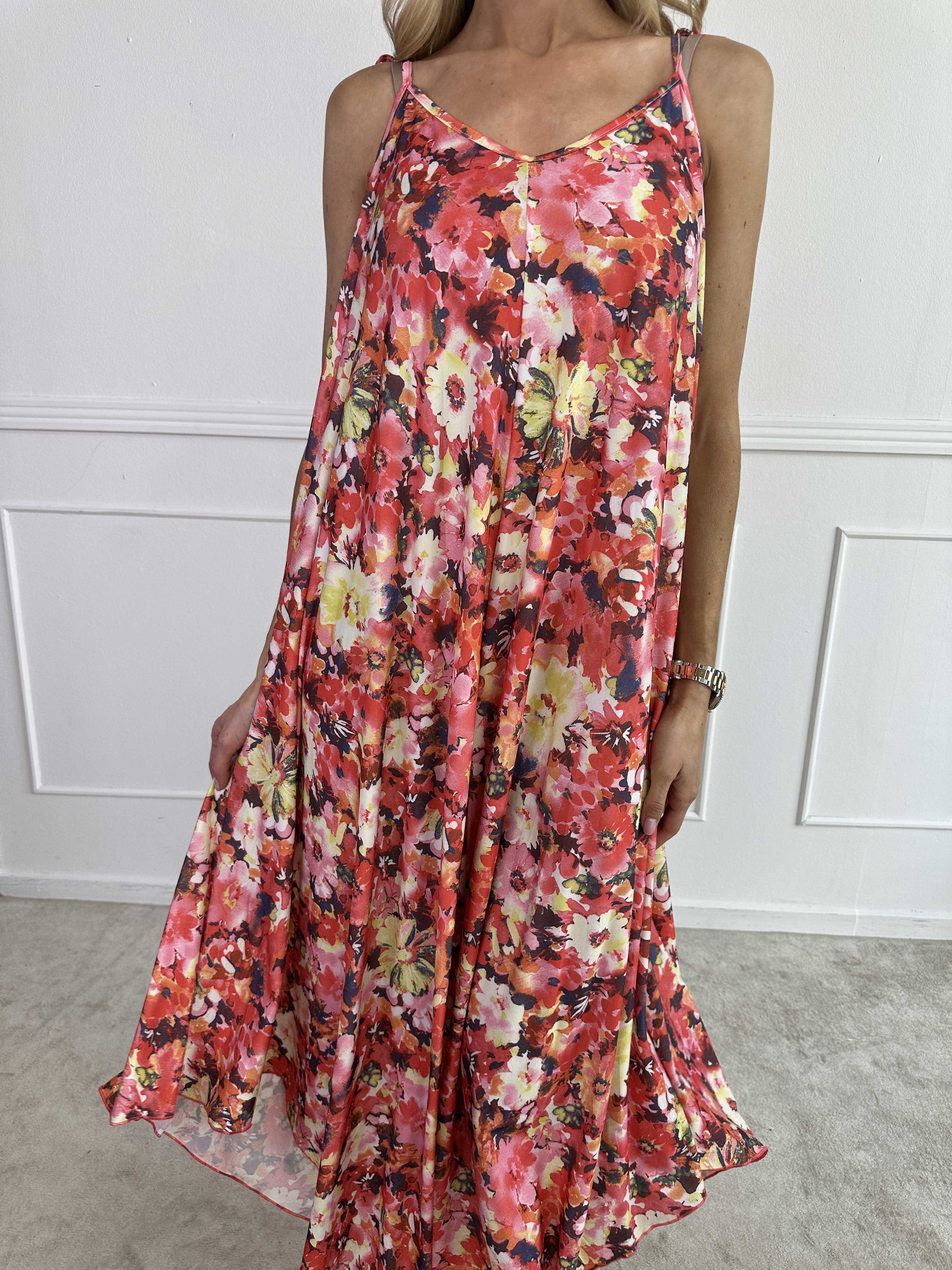 Maisie Flower - Stropkjole i elastisk stof med blomsterprint