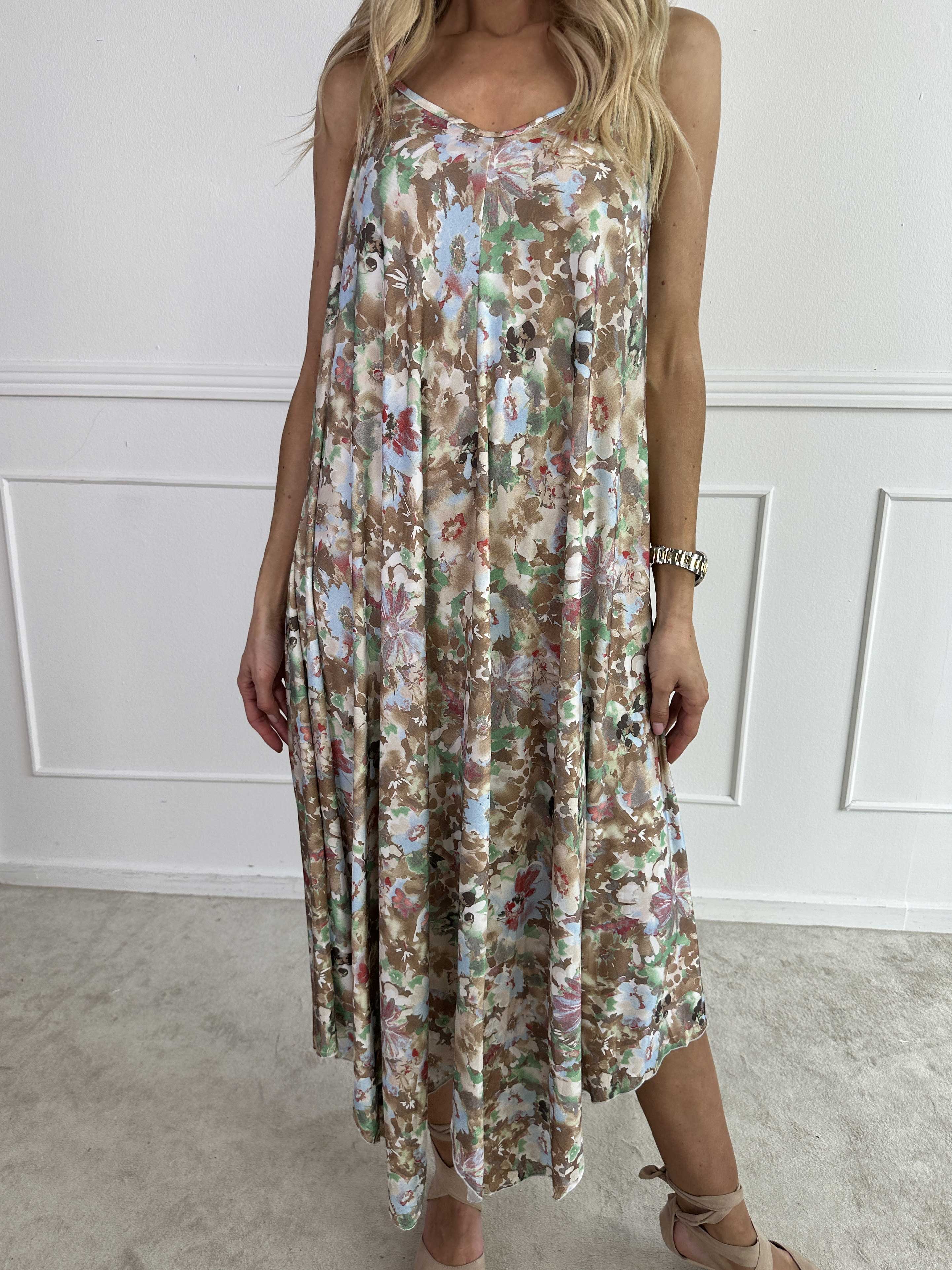 Maisie Flower - Stropkjole i elastisk stof med blomsterprint