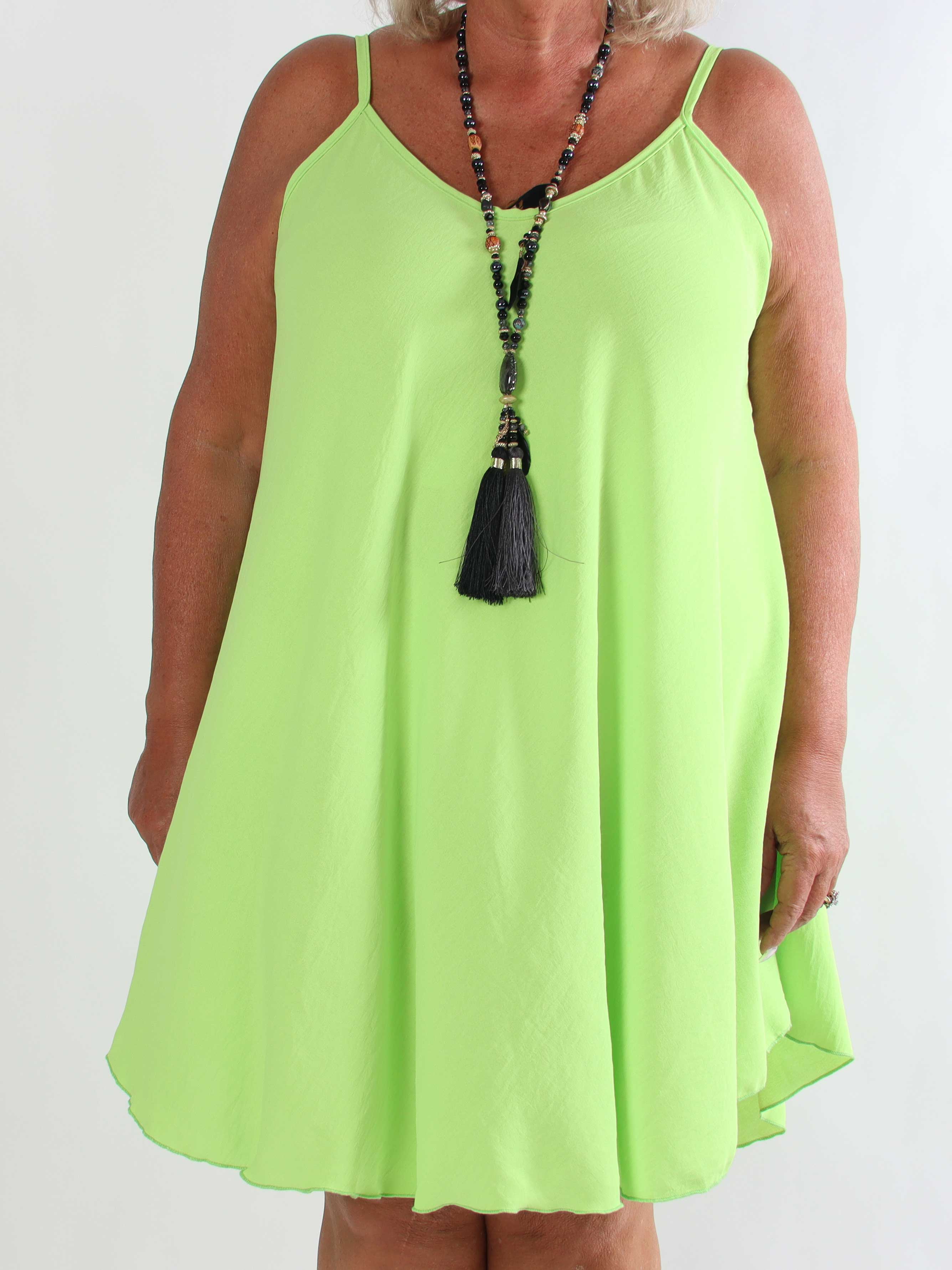 Marceline Short - Kort plus size stropkjole i viskose med A-facon