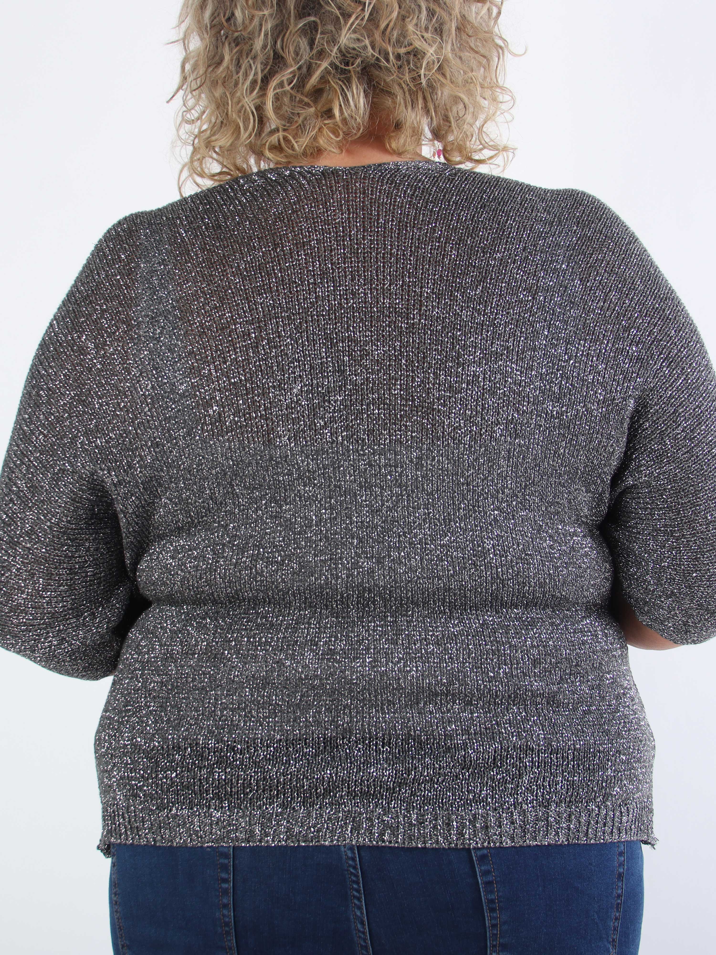 Mariela - Sød plus size cardigan i viskose med glimmertråde